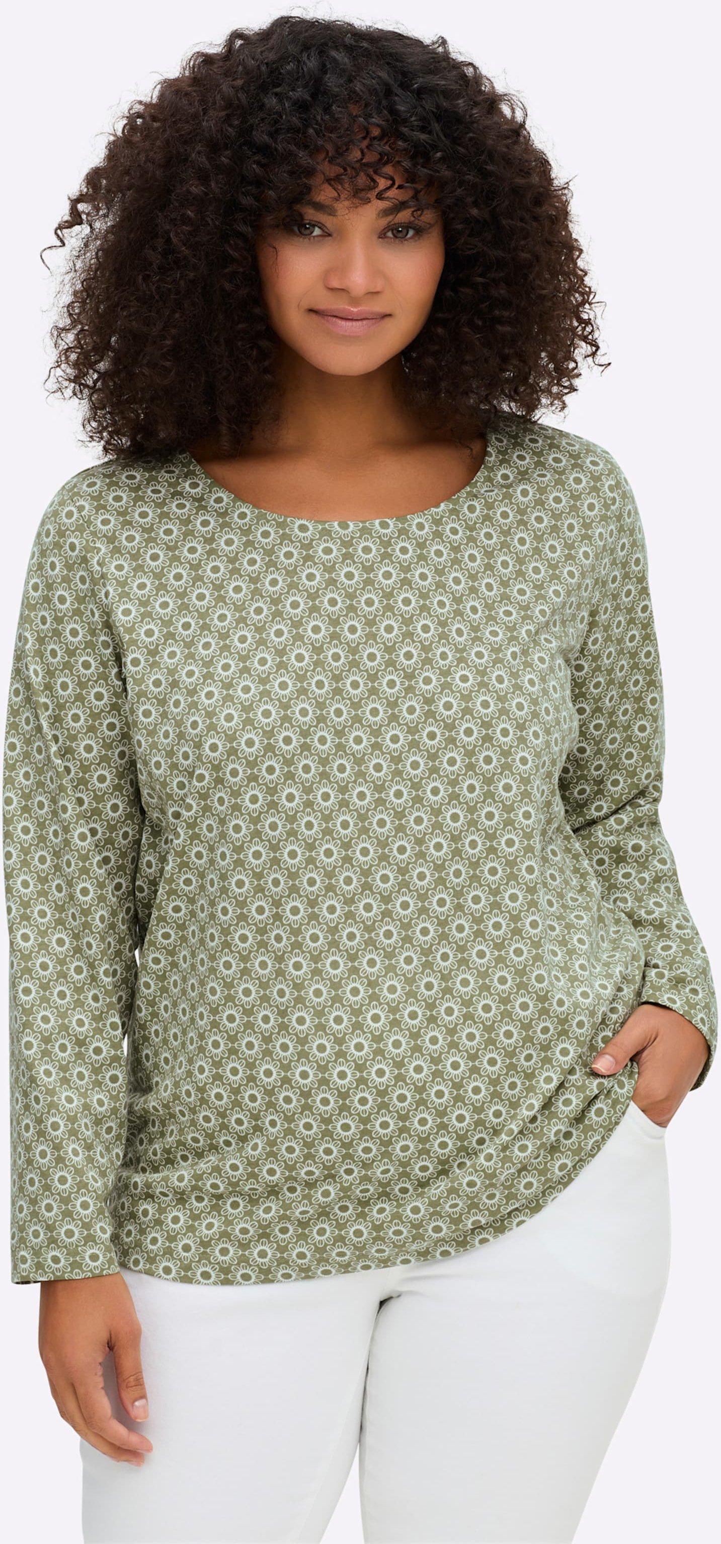 Thumbnail - Sheego Langarmshirt im Minimal-Dessin