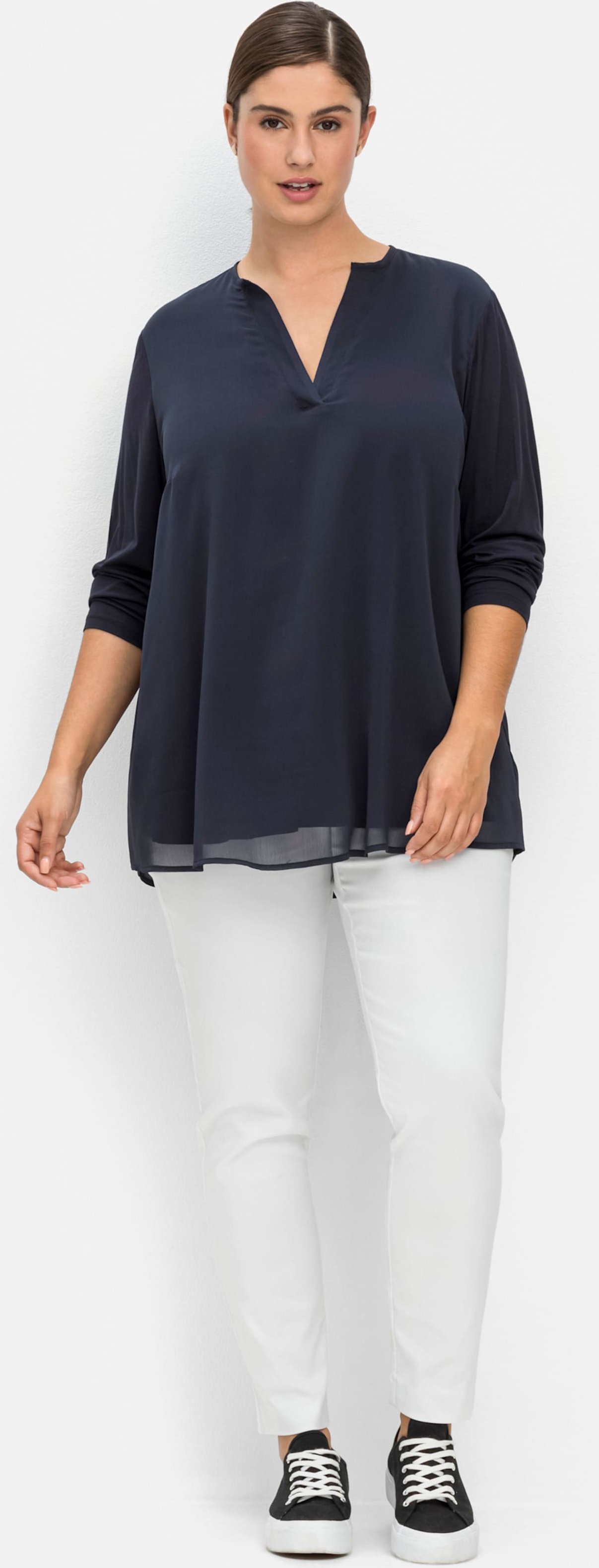 Sheego Tunika mit tiefem V-Schlitz