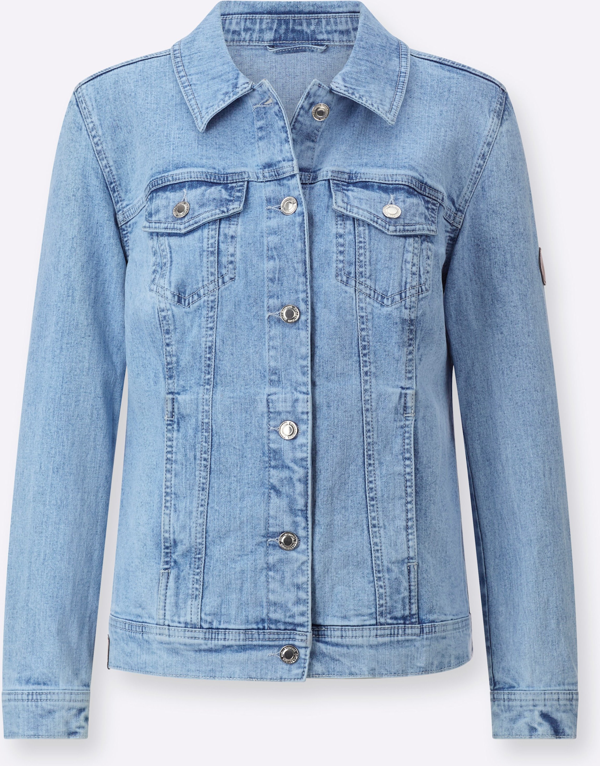 Sheego Jeansjacke mit Knopfmanschetten