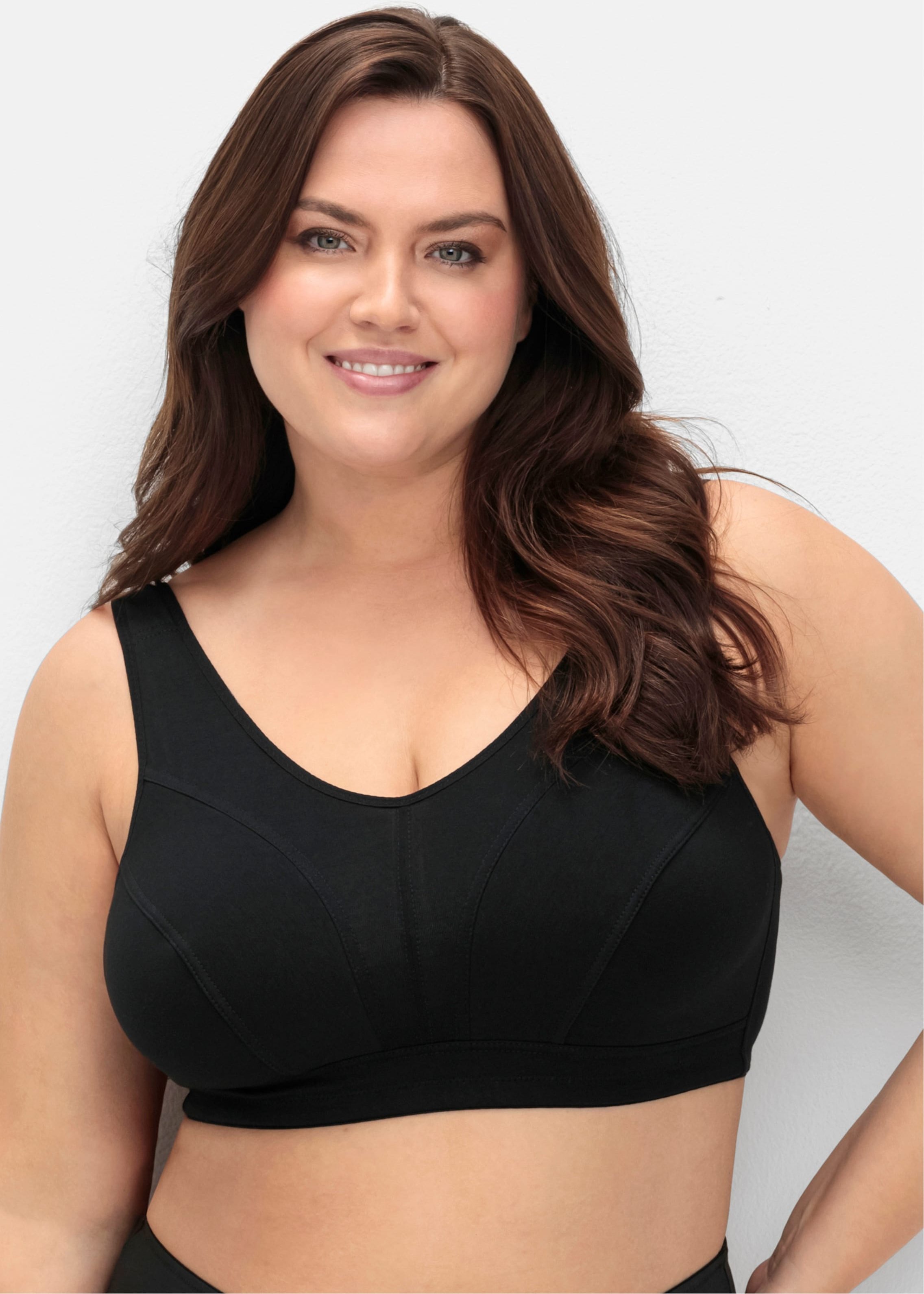 Sheego BH ohne Bügel mit Mesh-Einsätzen