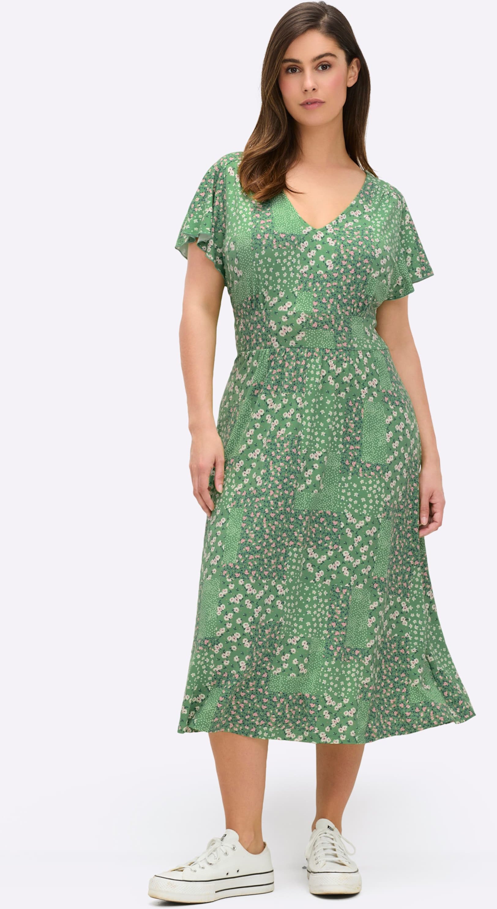 Sheego Jerseykleid mit Flügel-Ärmeln