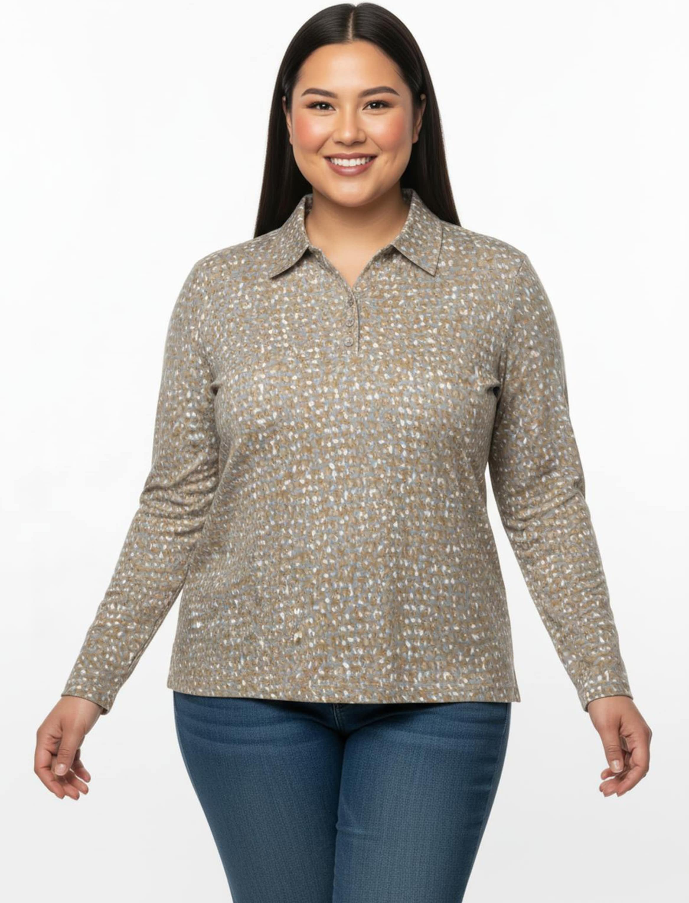 Sheego Poloshirt mit Knopfleiste