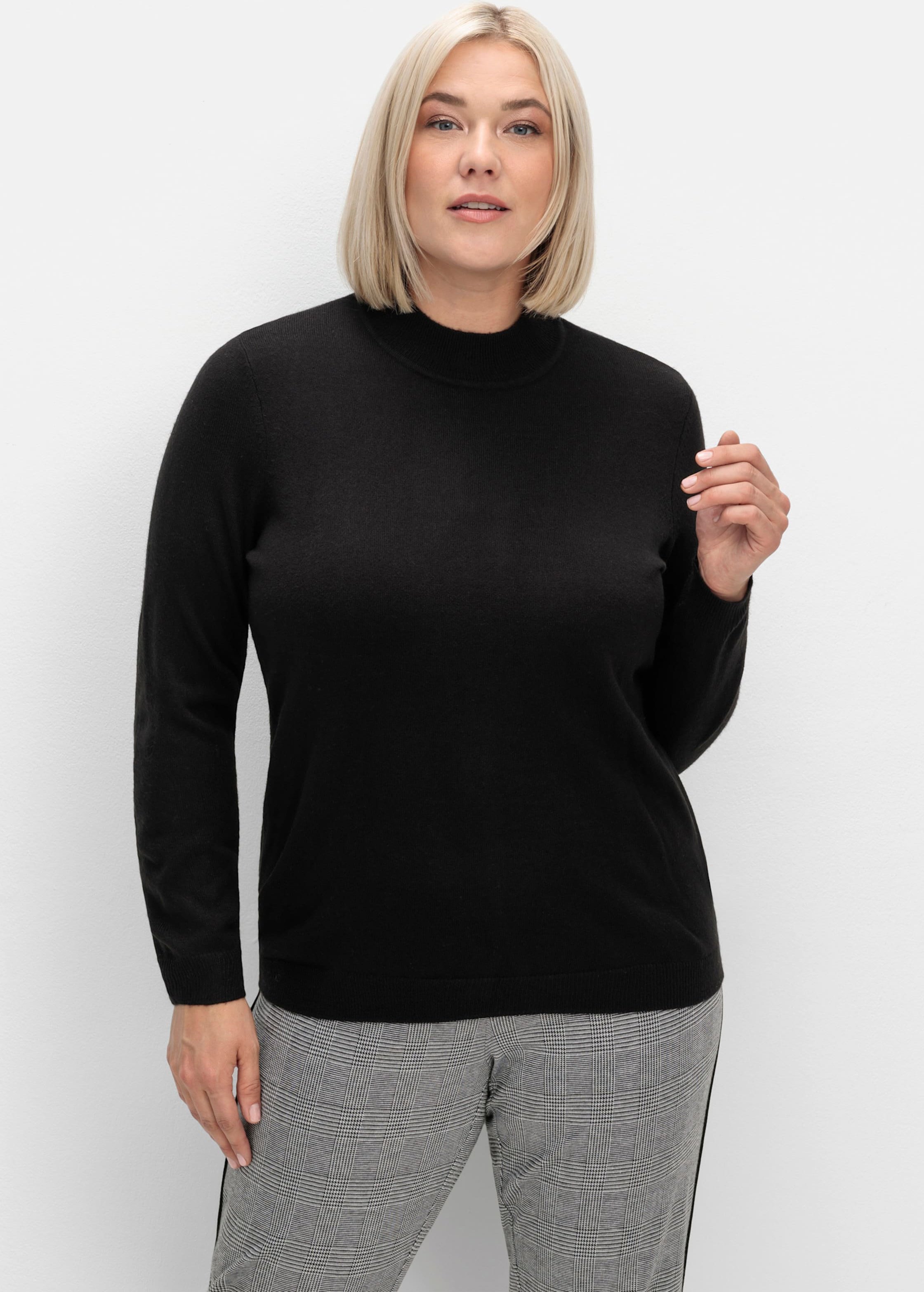 Sheego Stehkragenpullover weich wie Kaschmir