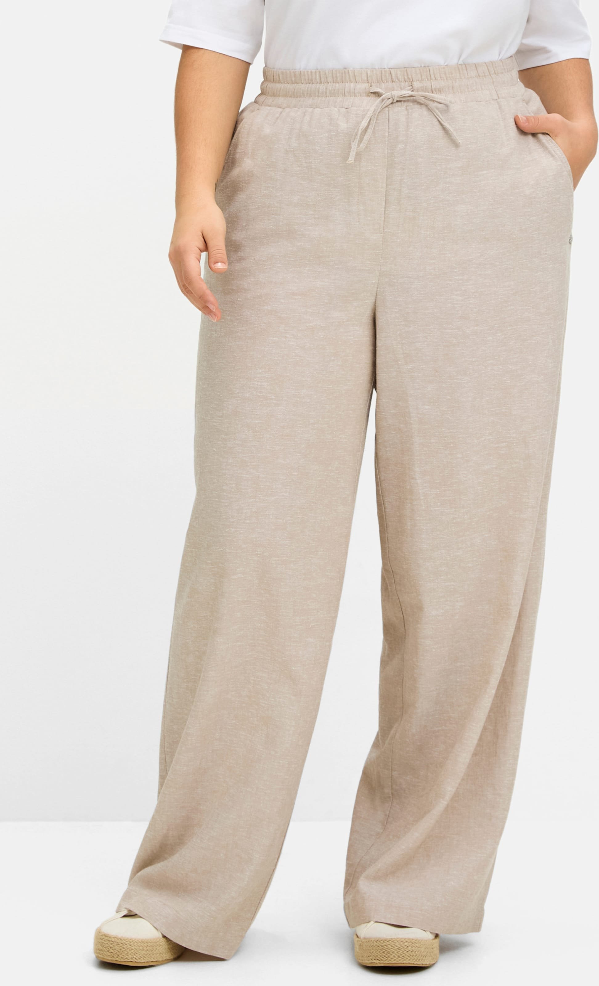 Sheego Jogg Pants aus Leinen-Mix, weite Form