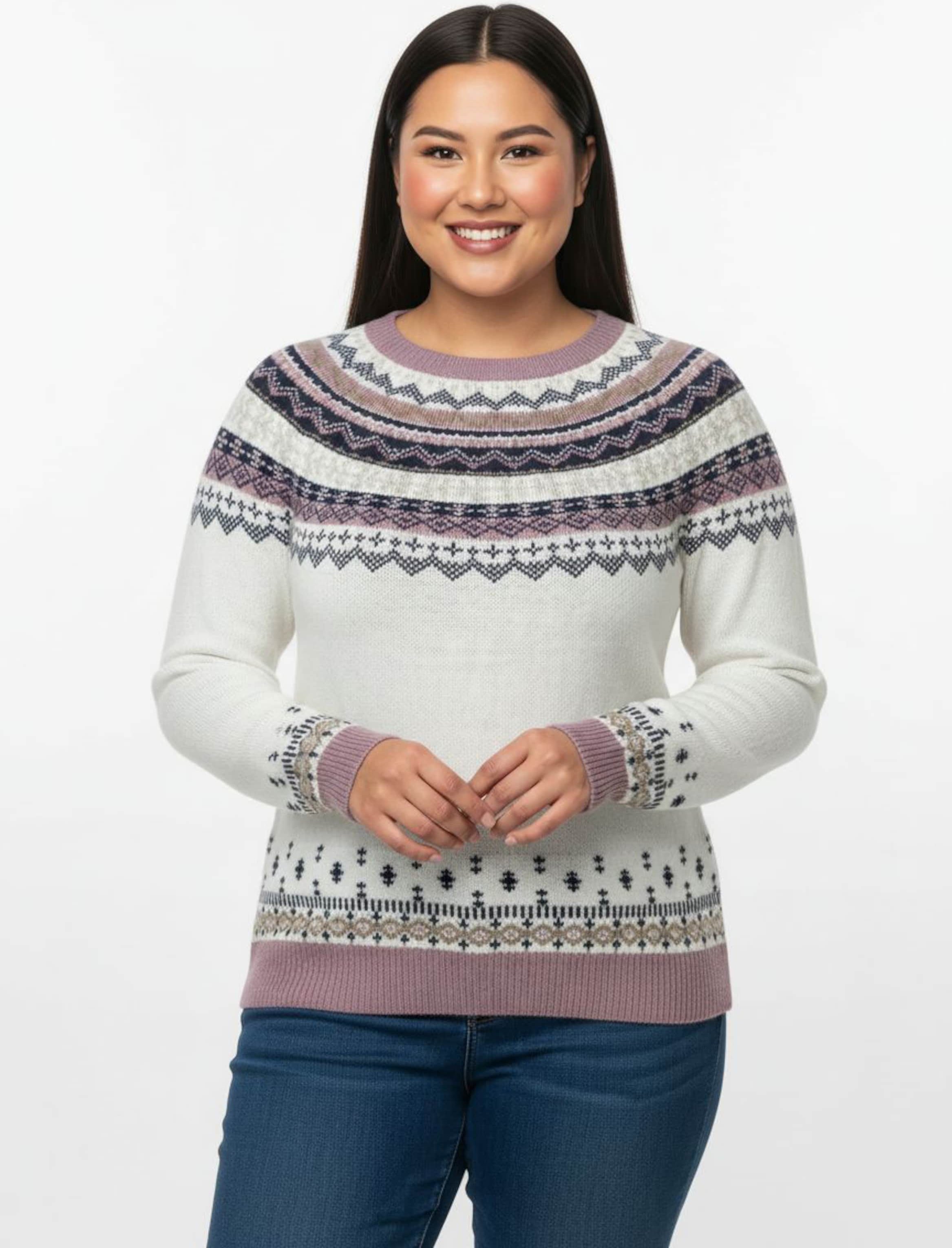Sheego Norwegerpullover mit Raglan-Ärmeln