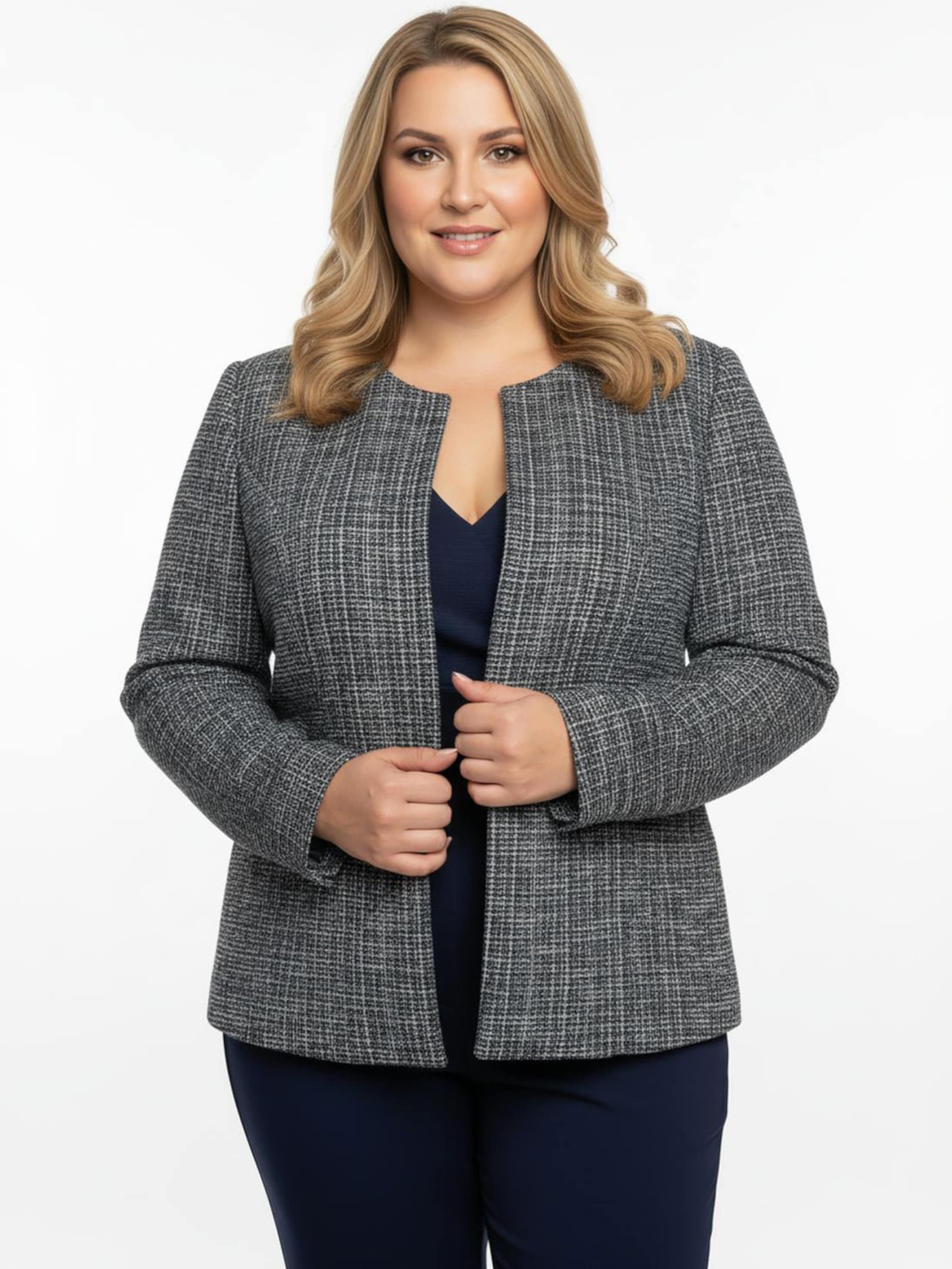 Sheego Bouclé-Blazer mit Effektgarn