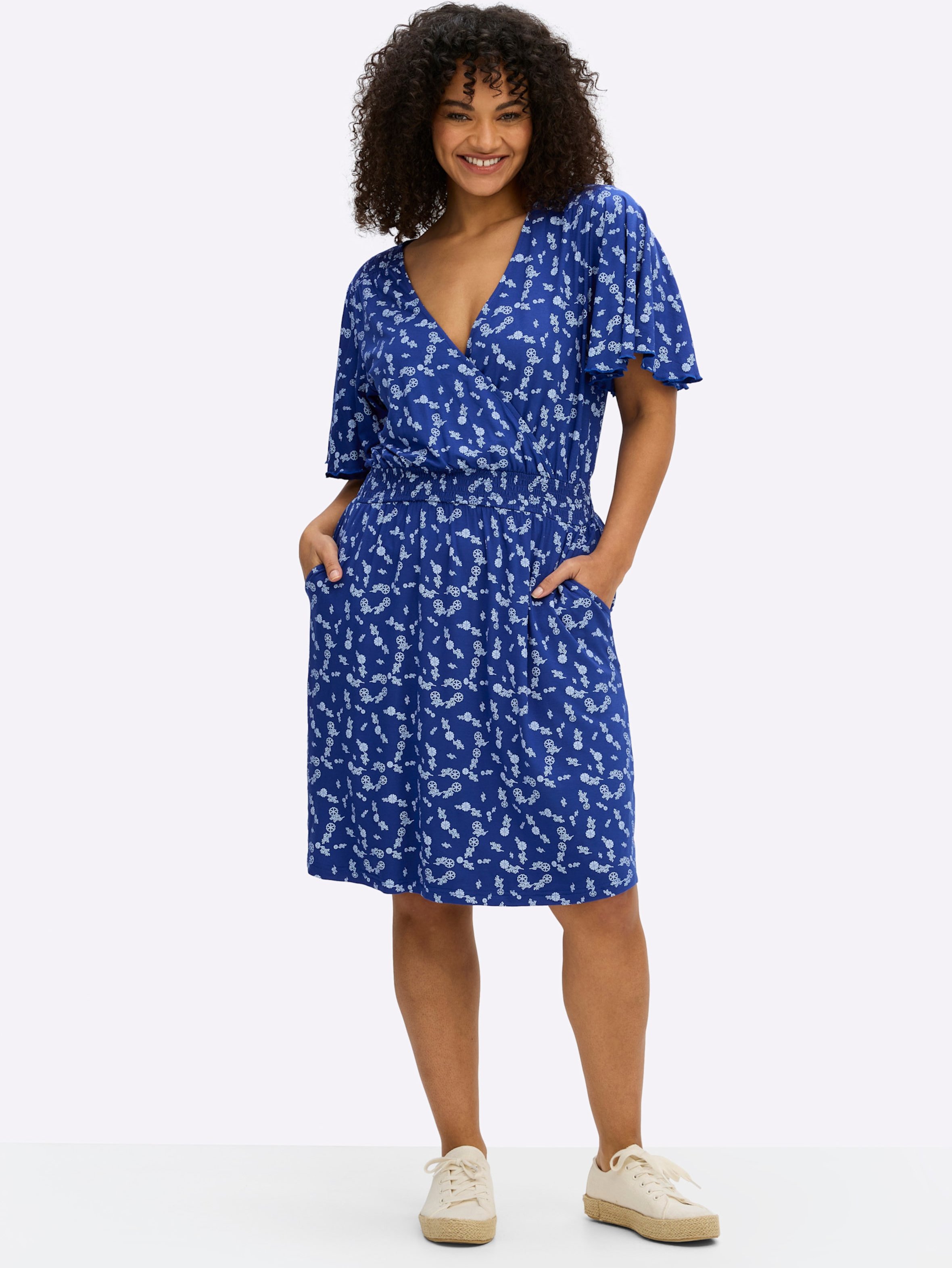 Sheego Jerseykleid mit Flügelärmeln