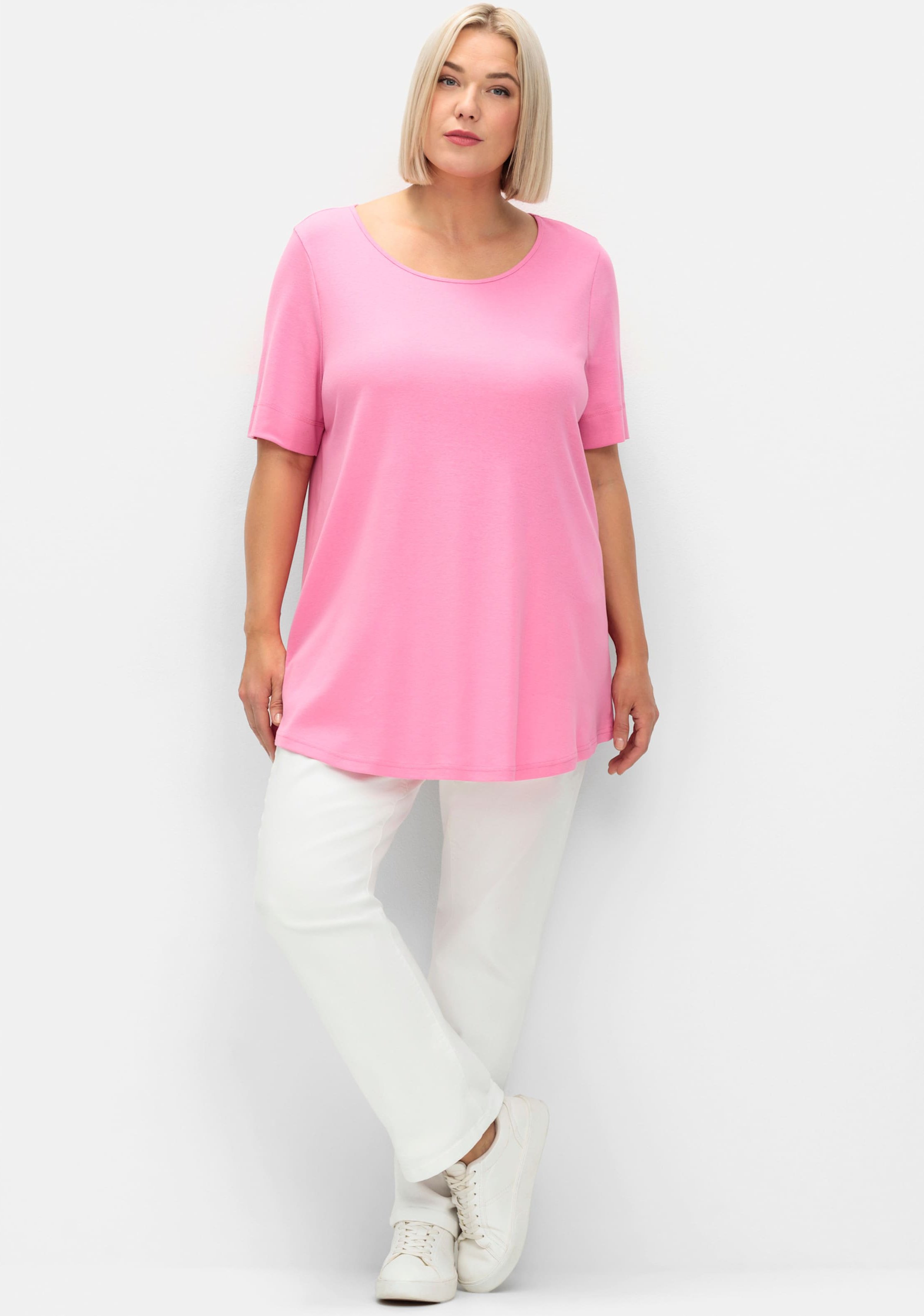 Sheego Longshirt mit abgerundetem Saum