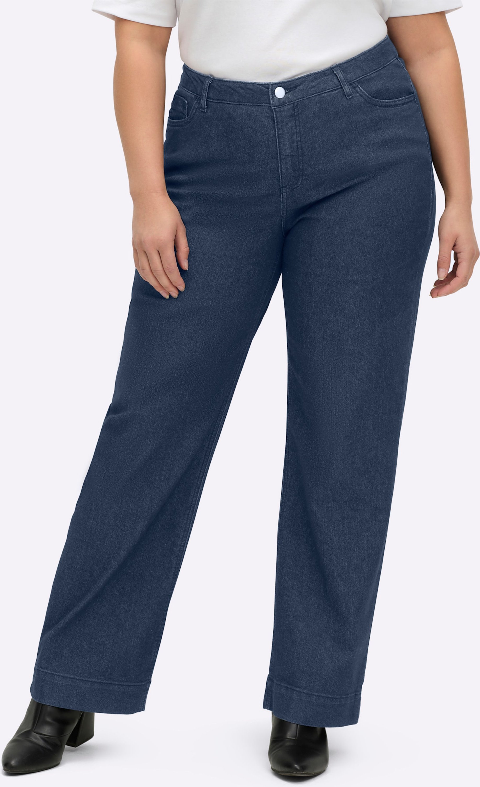 Sheego Jeans mit weitem Bein