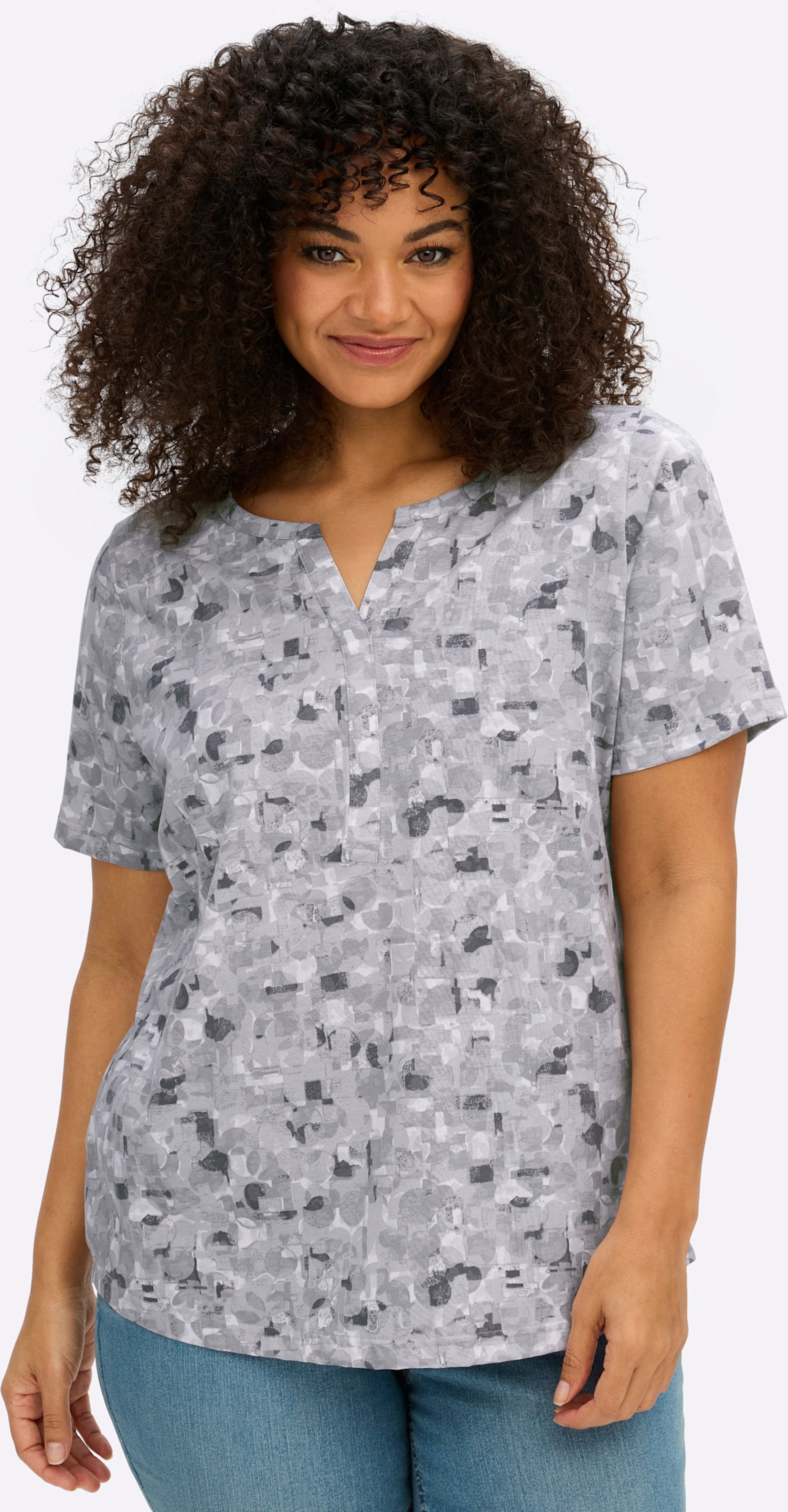 Sheego Kurzarmshirt in Baumwoll-Qualität