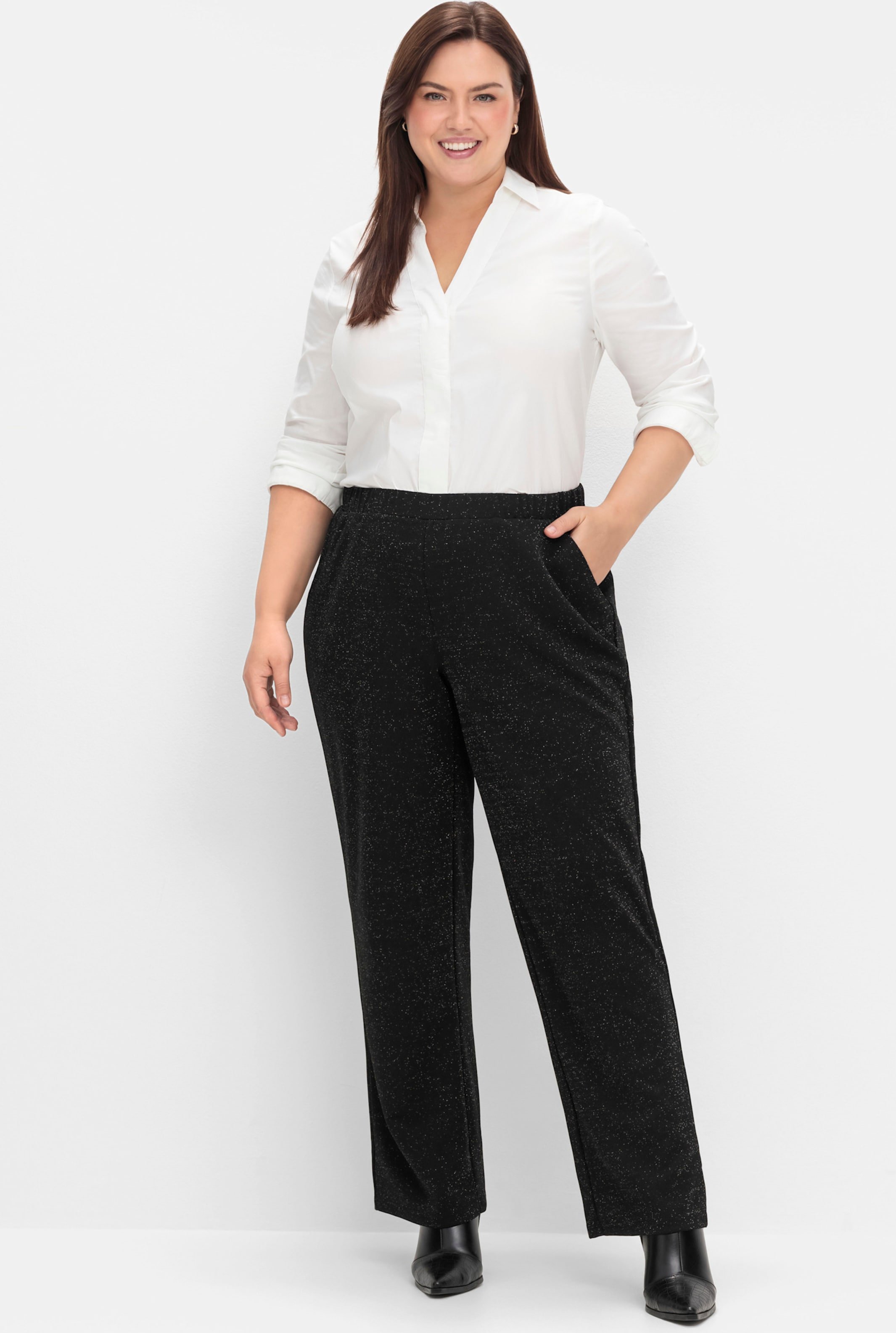 Sheego Stoffhose mit weitem Bein