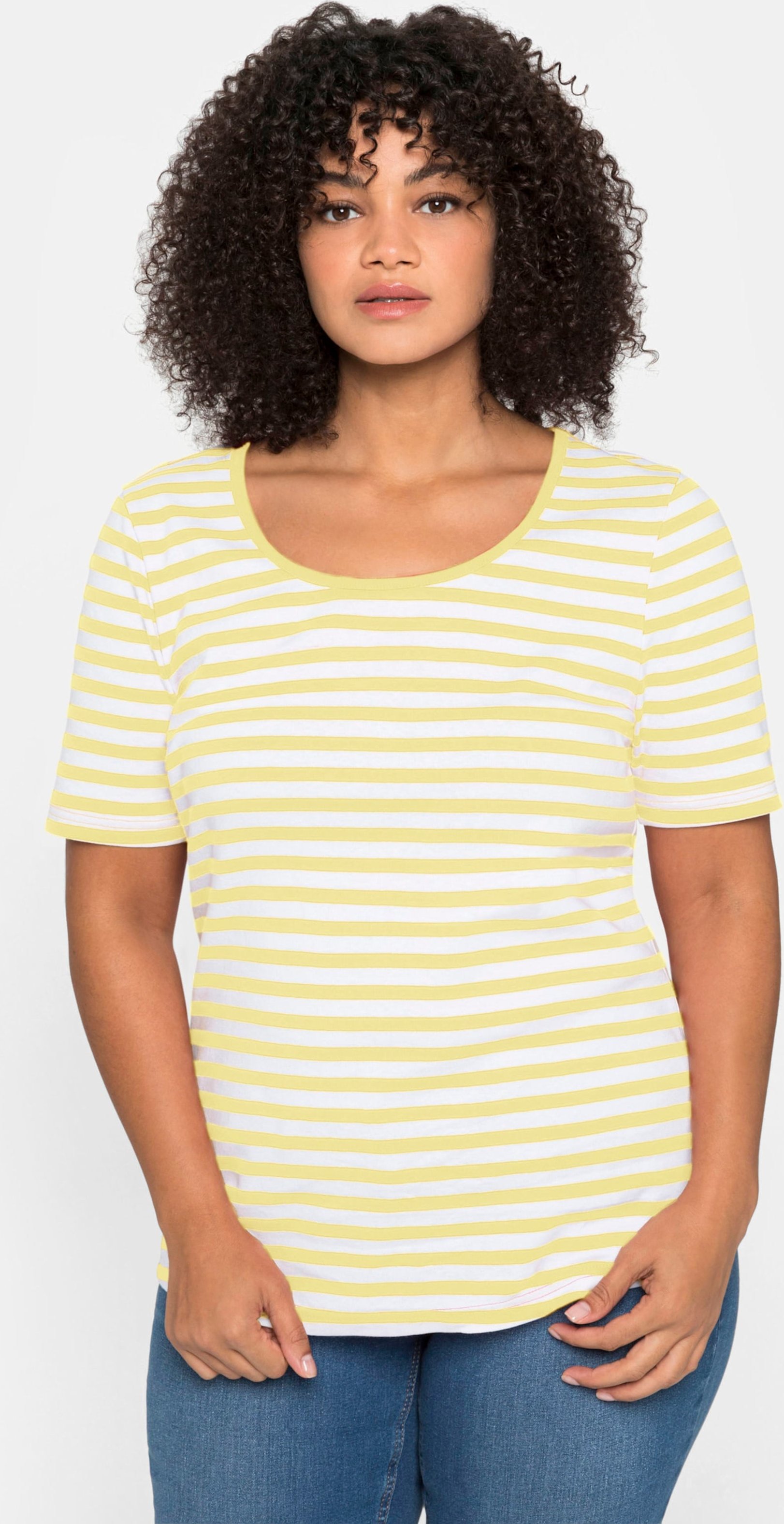 Sheego Streifenshirt mit Rundhalsausschnitt