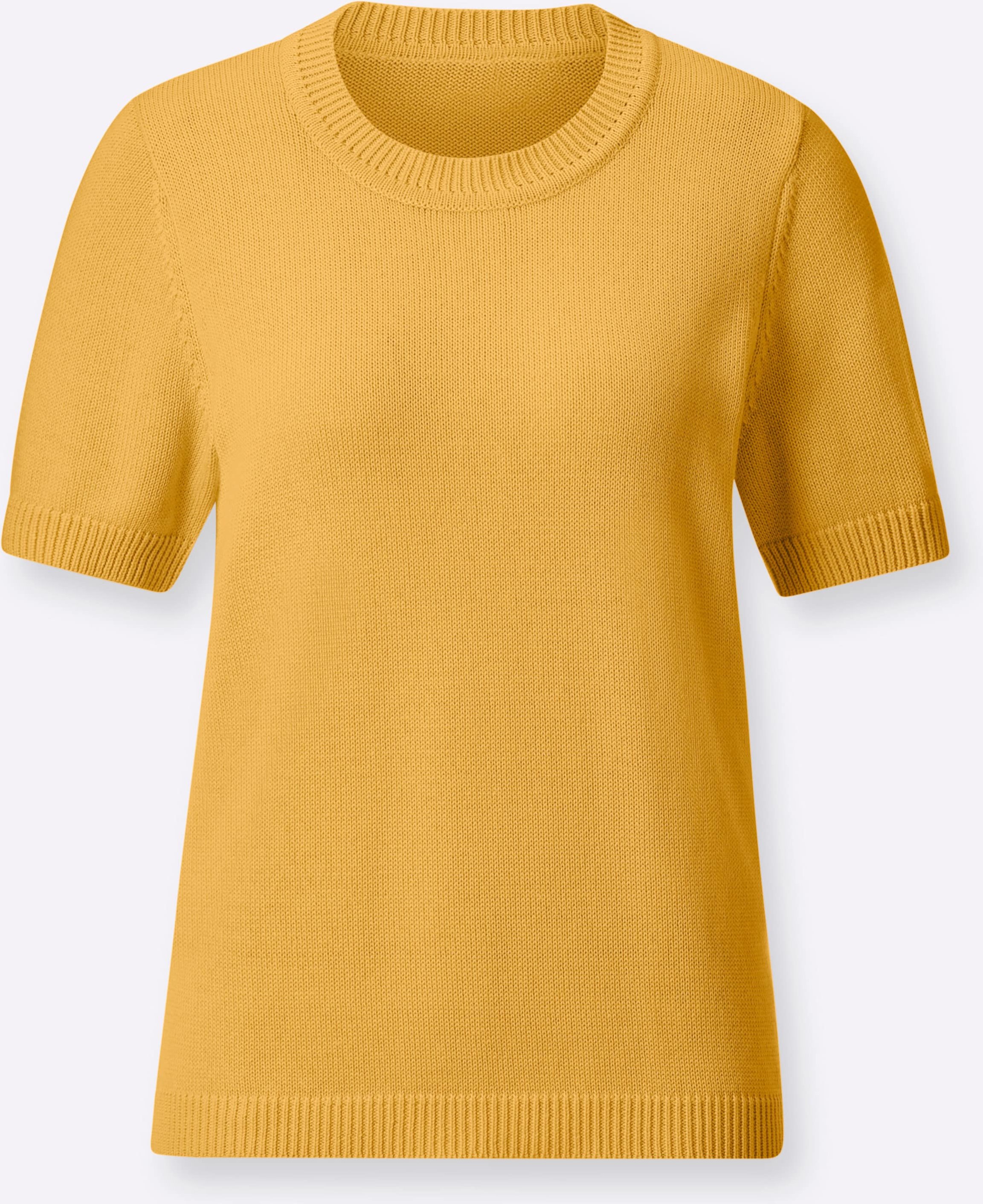 Thumbnail - Sheego Kurzarmpullover mit Rippabschlüssen