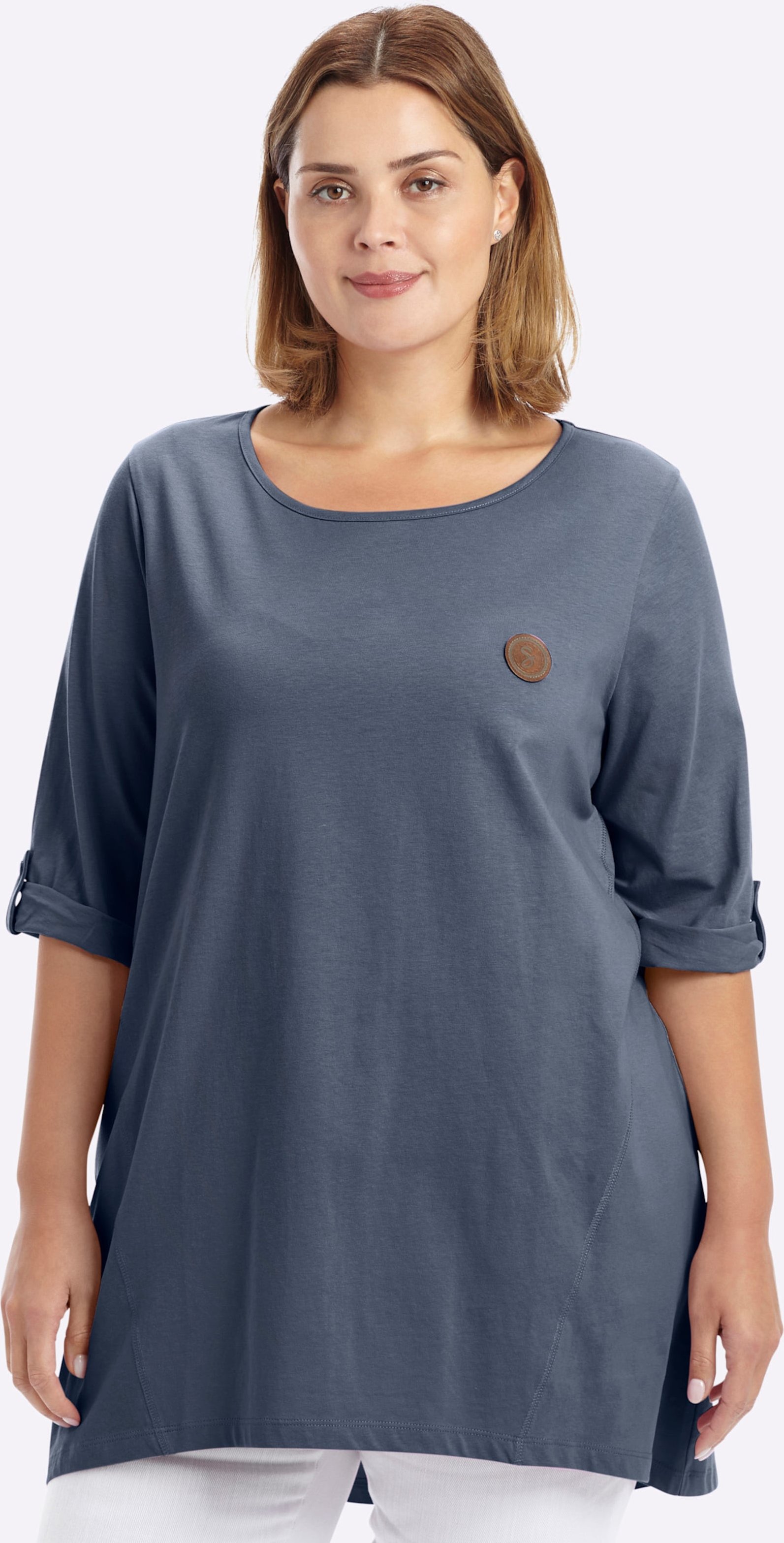 Sheego Longshirt in kaschierender A-Linie