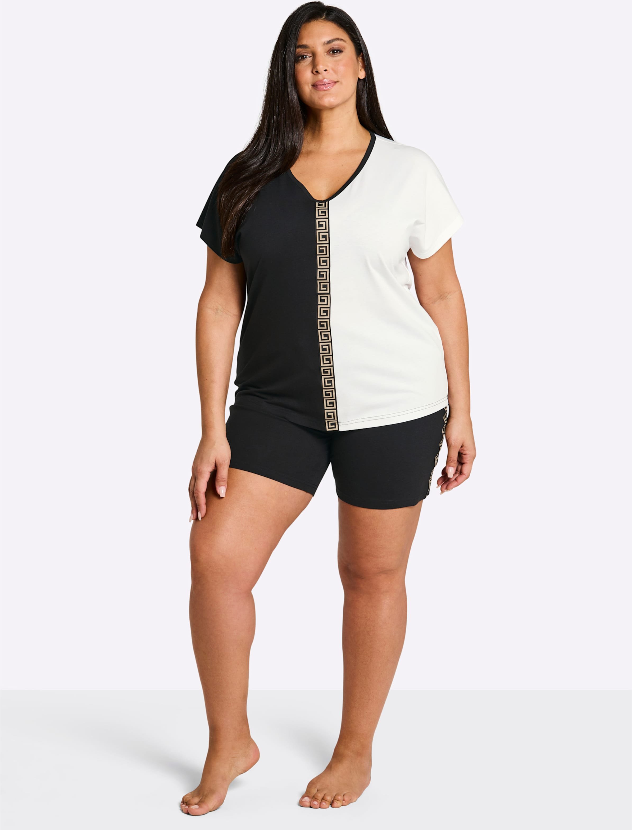 Sheego Shorty im Colourblocking-Dessin