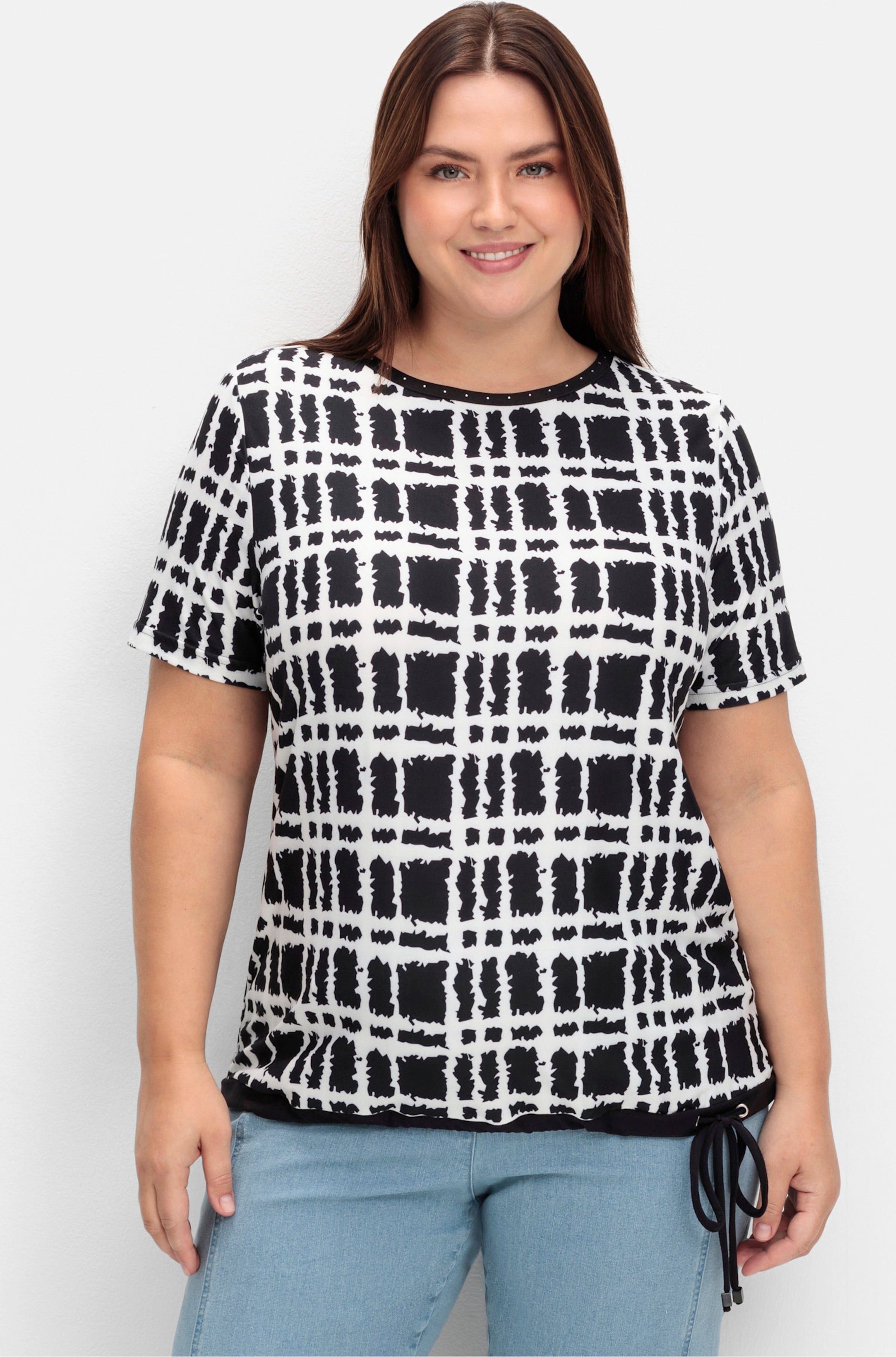 Sheego Kurzarmshirt mit Bindebändern