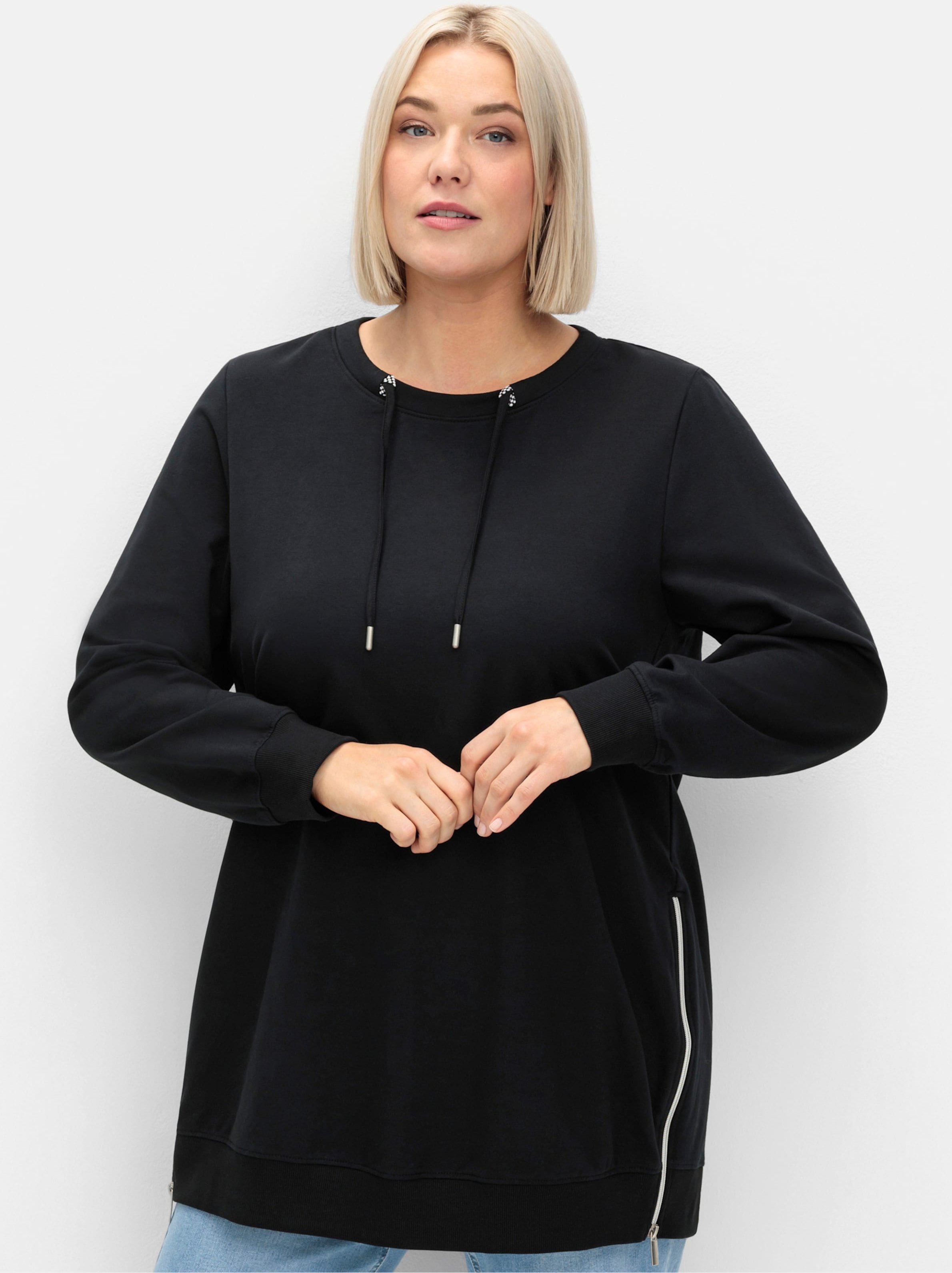 Sheego Sweatshirt mit Reißverschlüssen