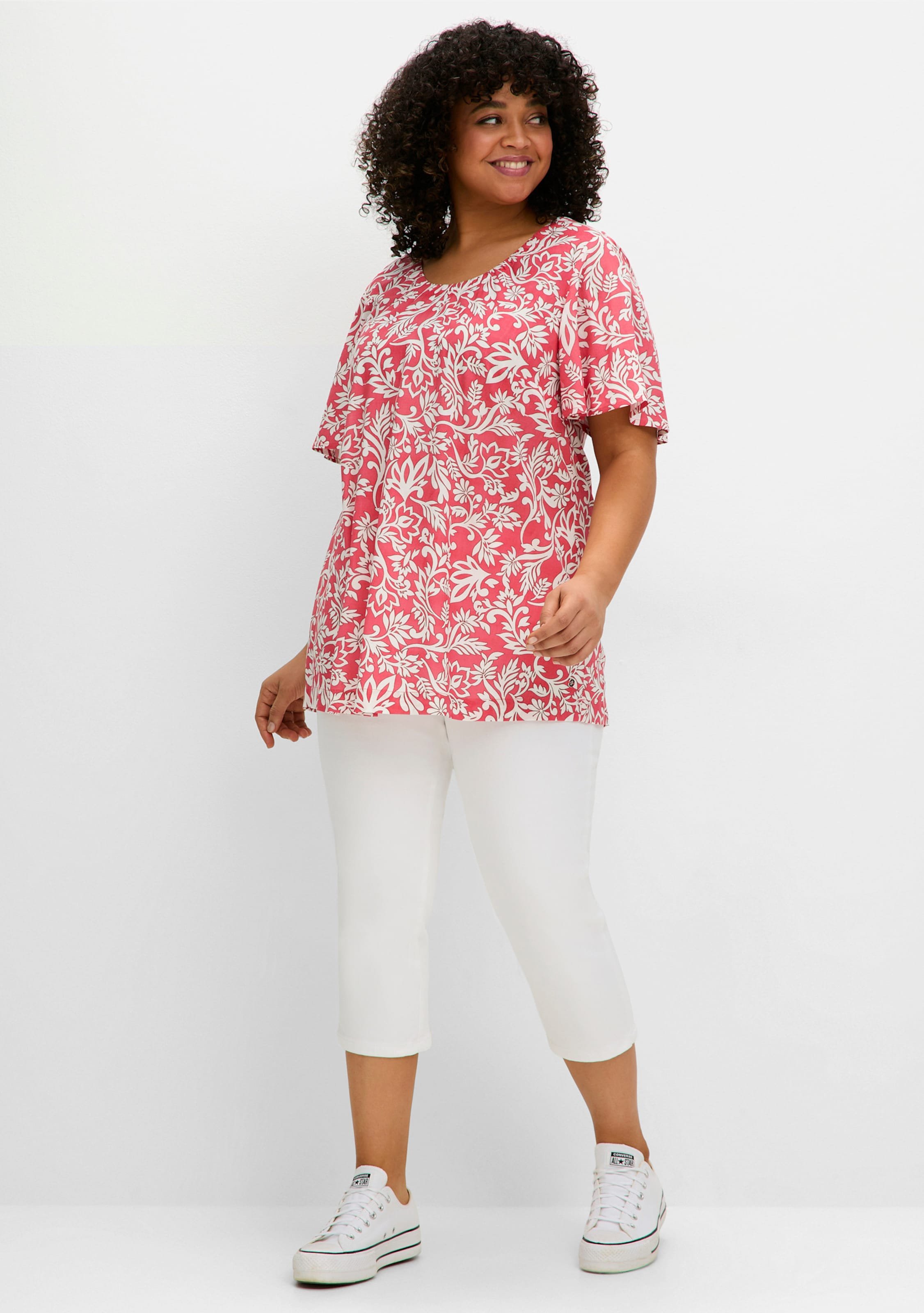 Sheego Tunika mit Blätterprint