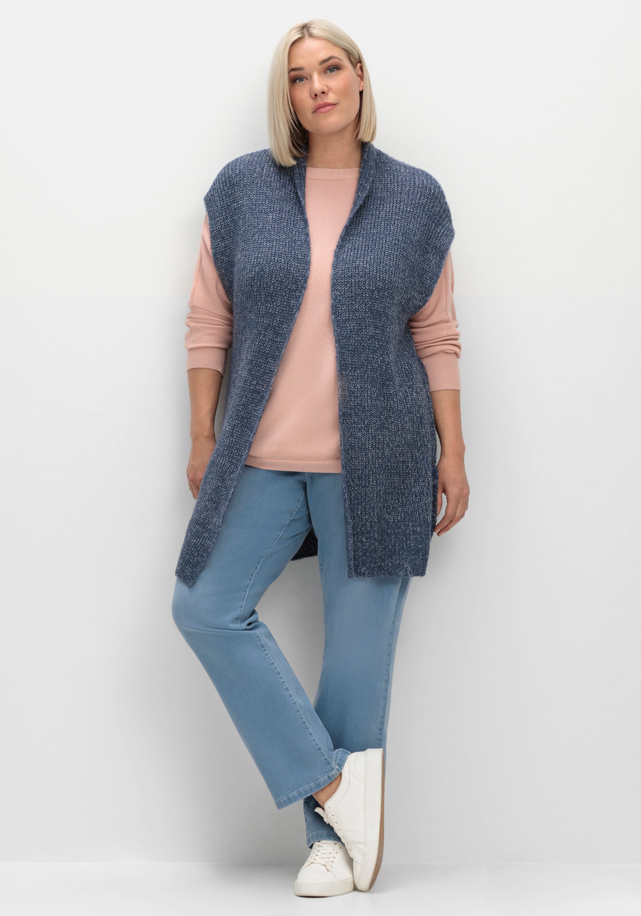 Thumbnail - Sheego Strickweste aus meliertem Garn