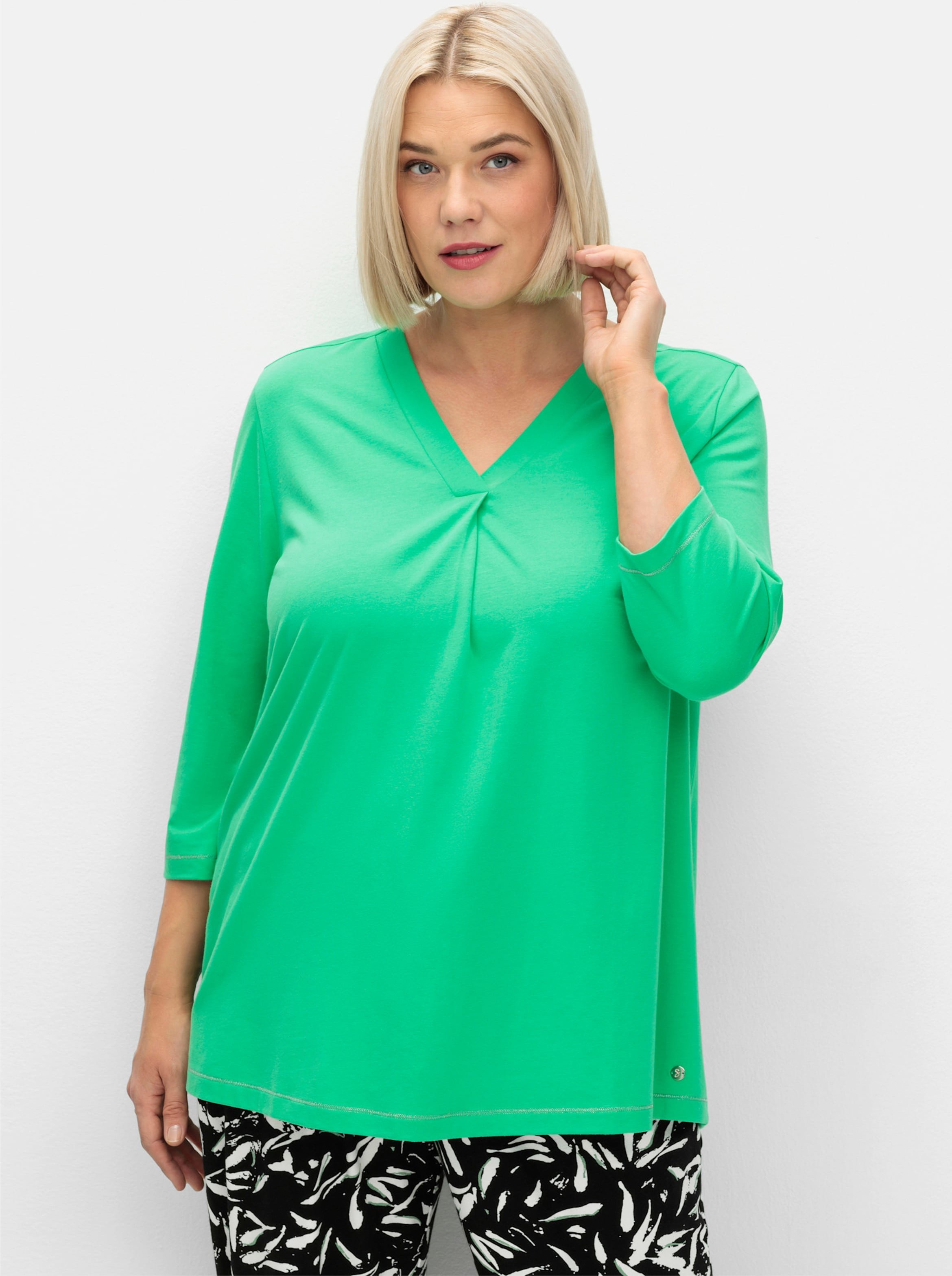 Sheego 3/4-Arm-Shirt in leichter A-Linie