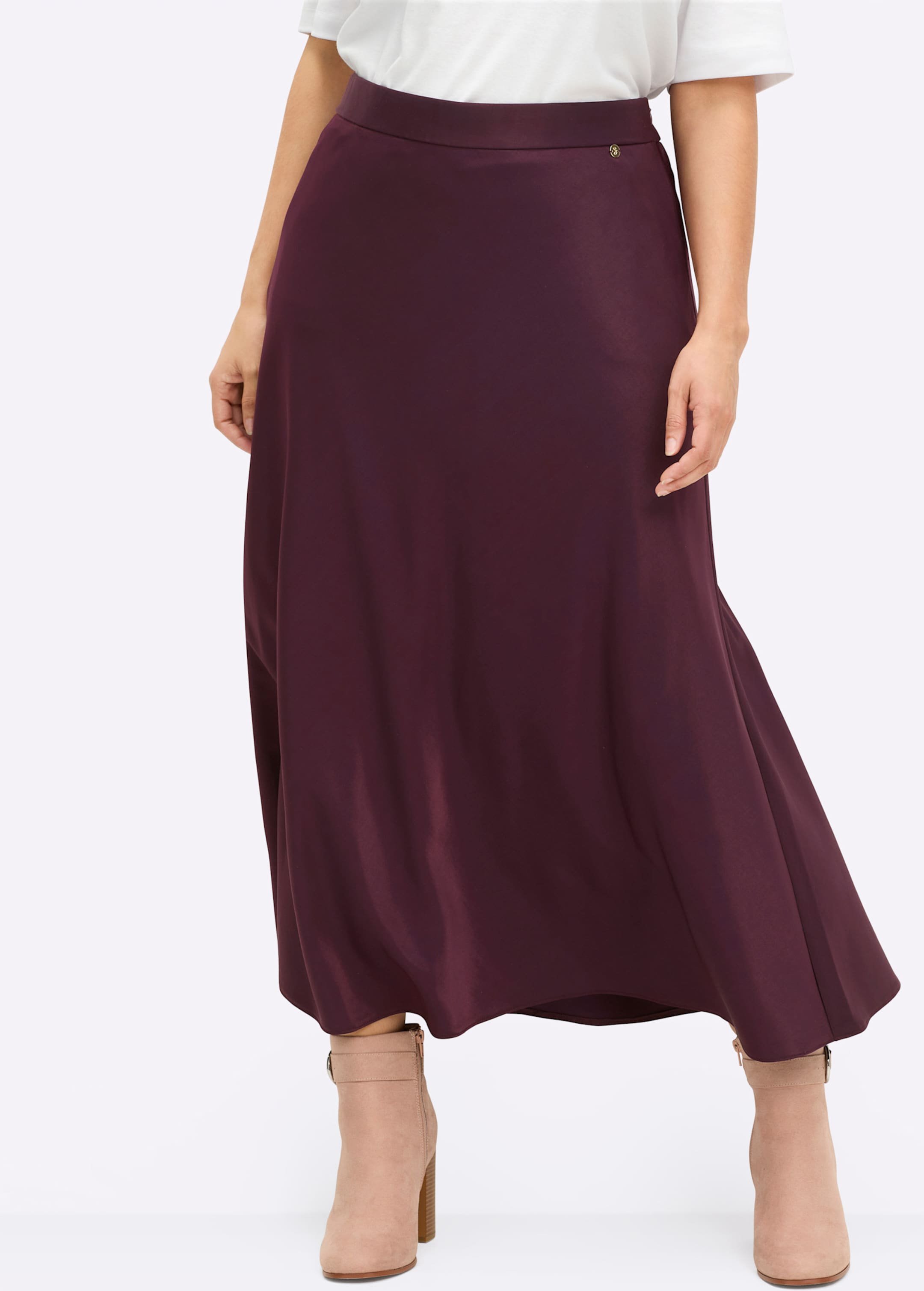 Sheego Satinrock mit verdecktem Reißverschluss