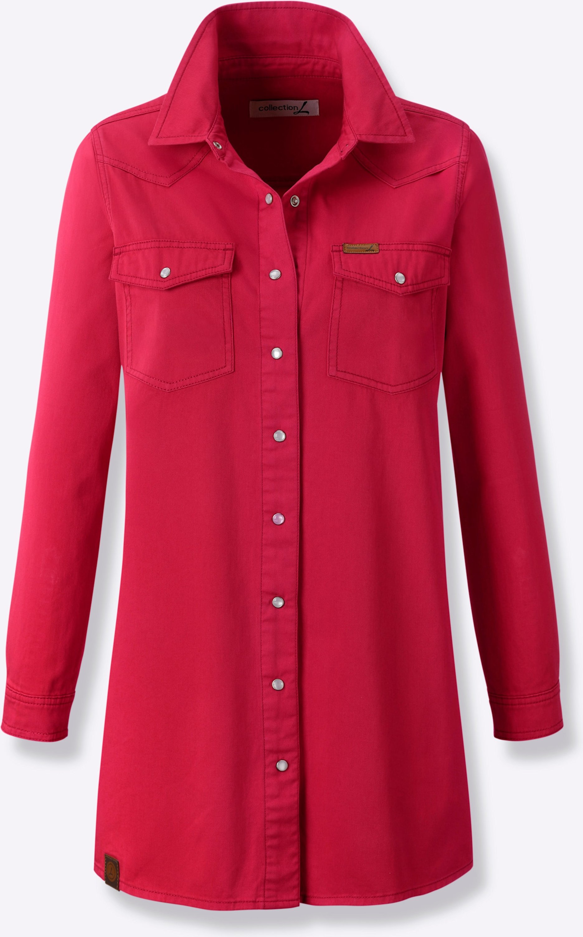 Sheego Jeansbluse mit Druckknopfleiste