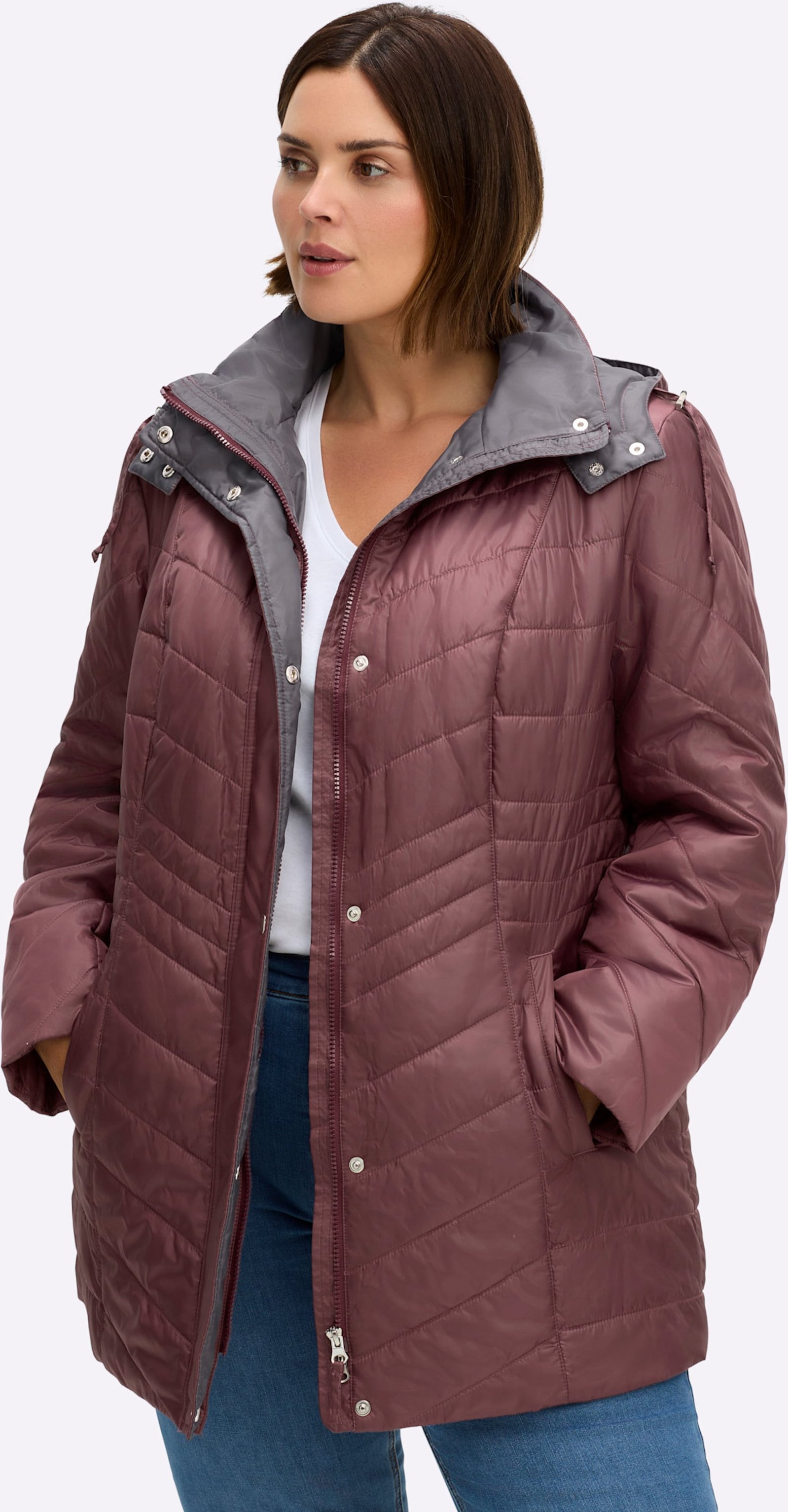 Sheego Steppjacke mit Kontrastfutter