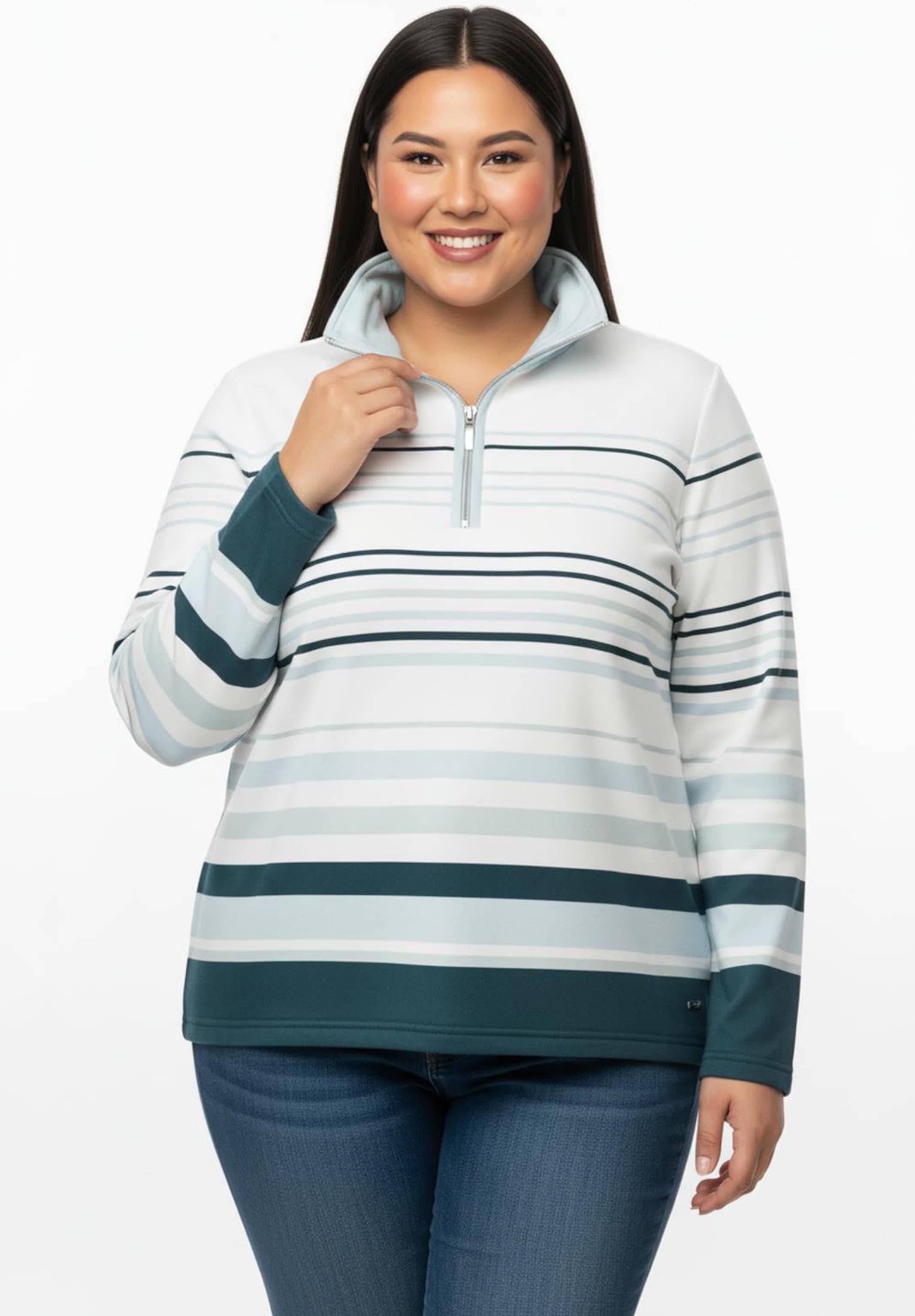 Sheego Troyer mit kurzem Reißverschluss