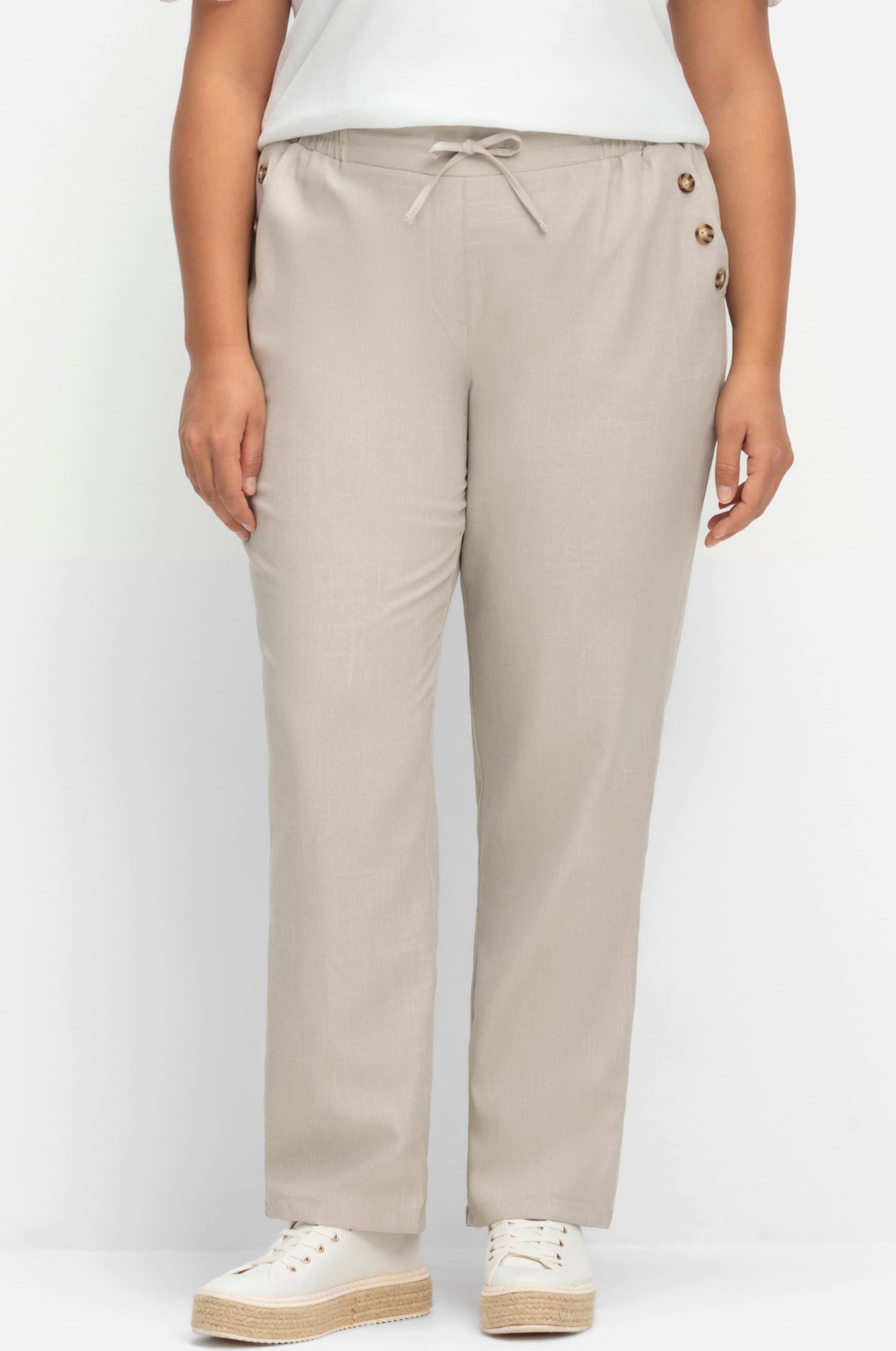 Sheego Hose in Leinen-Optik