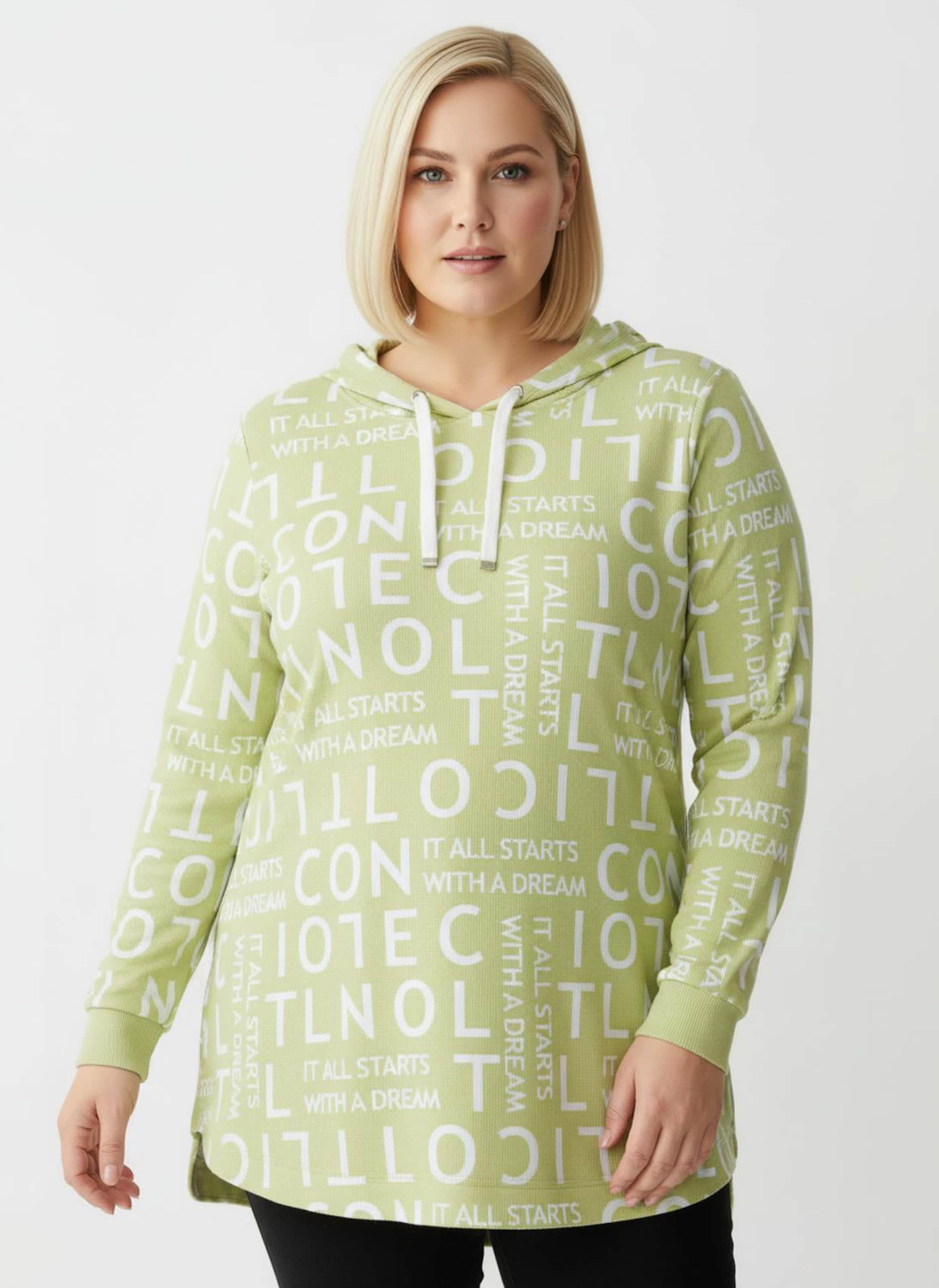 Thumbnail - Sheego Longsweatshirt mit Lettering-Druck