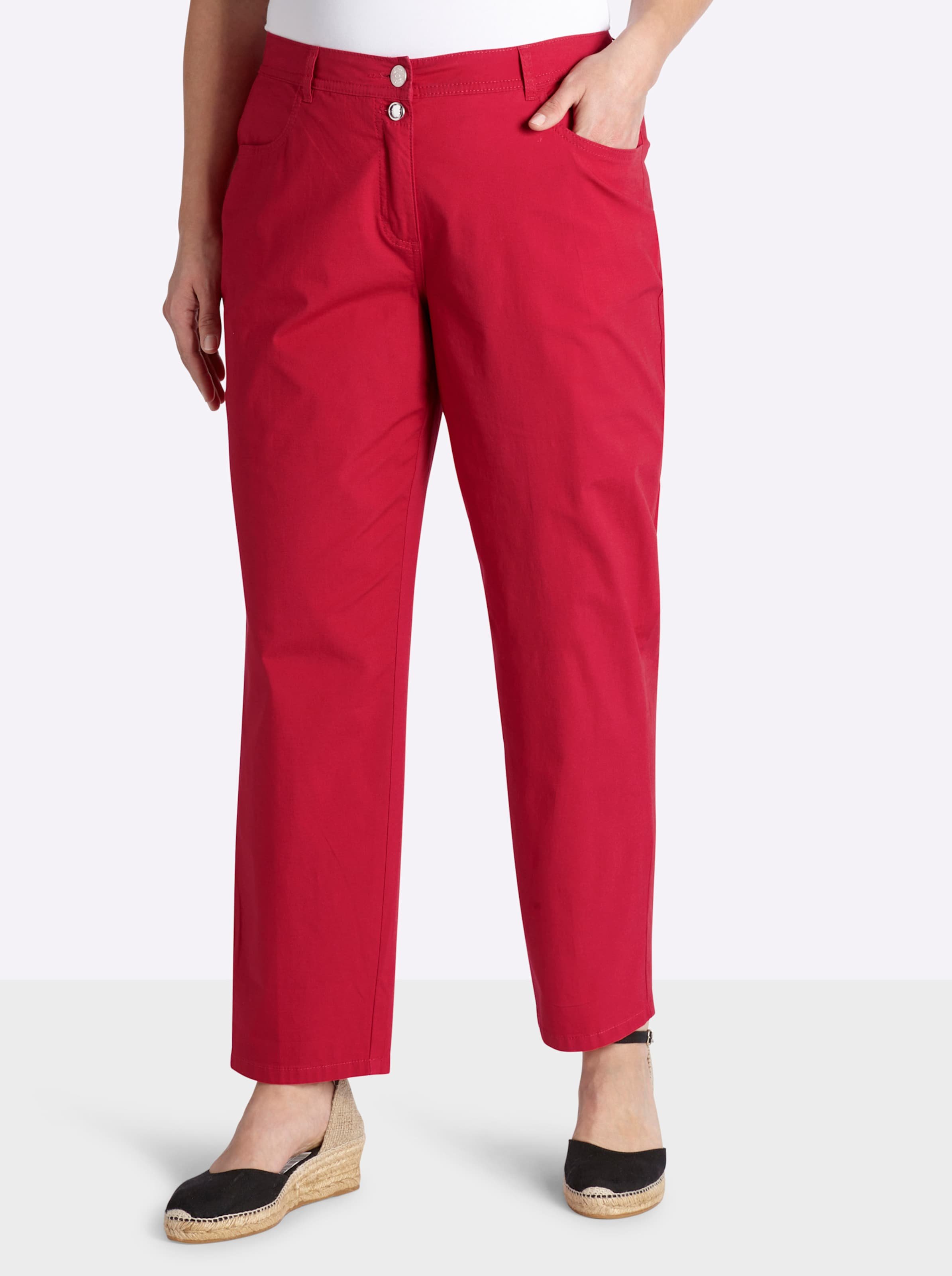 Sheego Chinohose mit Strassknopf am Bund
