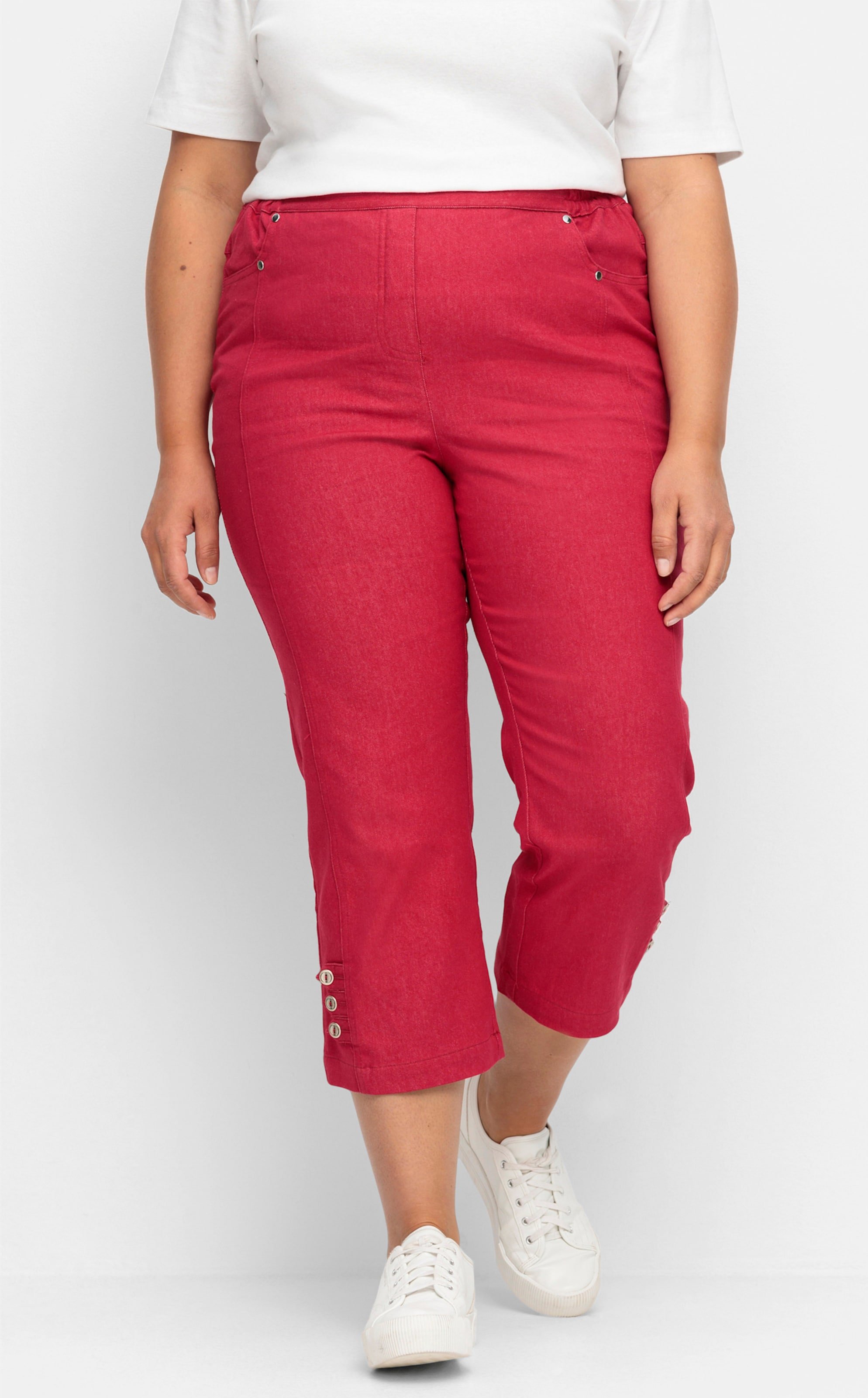 Sheego 7/8-Jeans mit Zierriegel am Abschluss