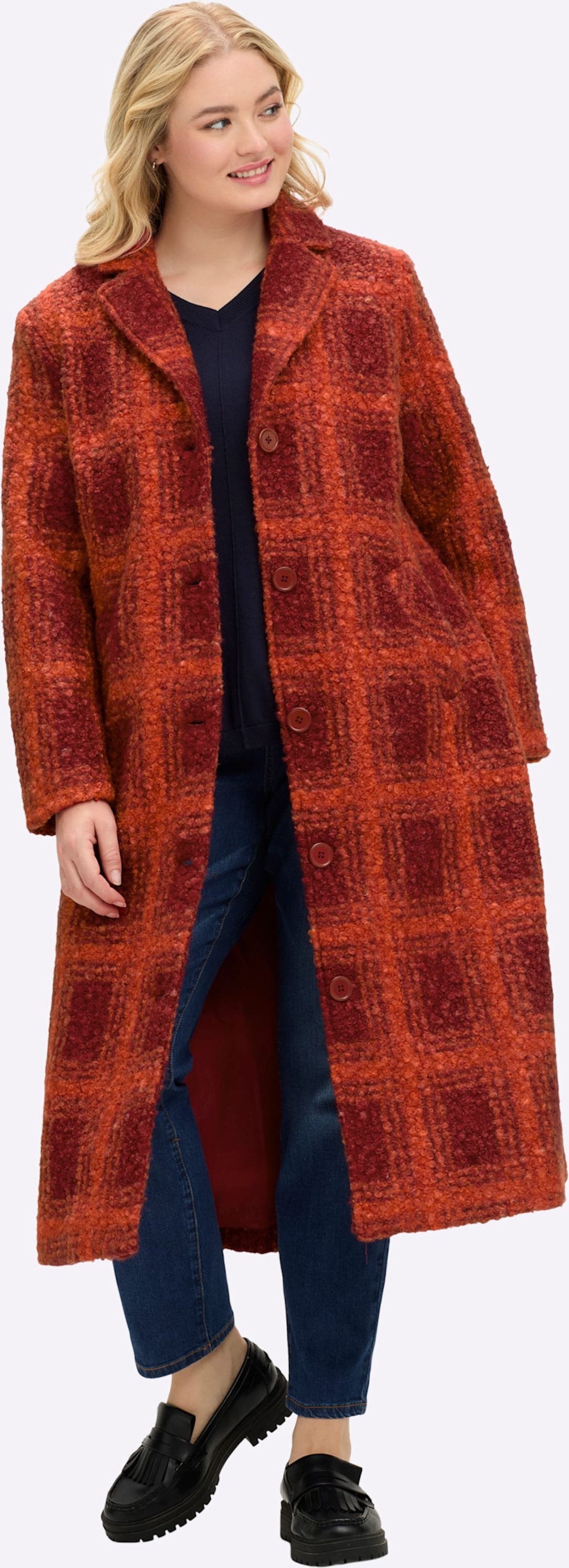 Sheego Wintermantel mit Karomuster