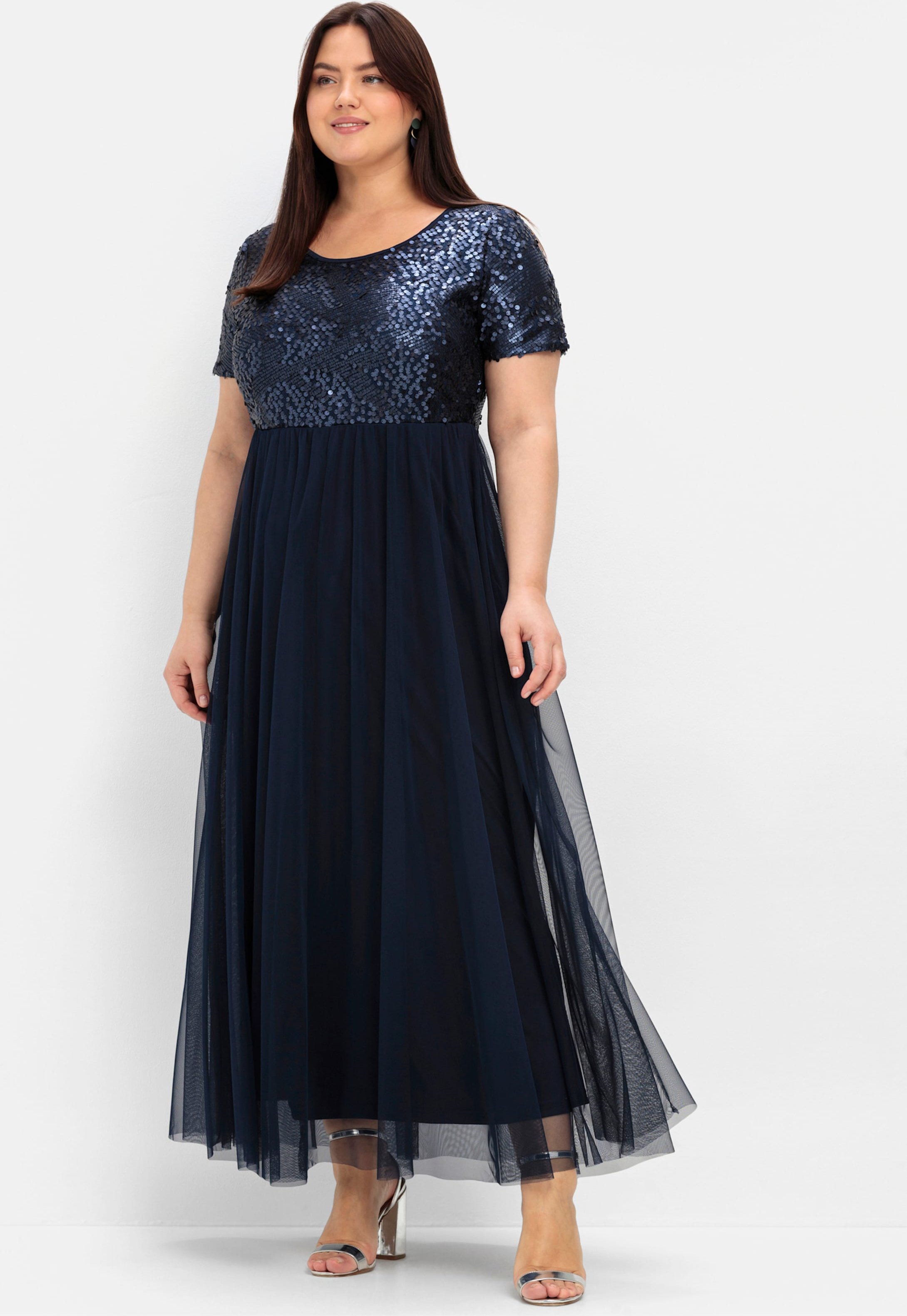 Sheego Abendkleid in A-Linie, mit Pailletten