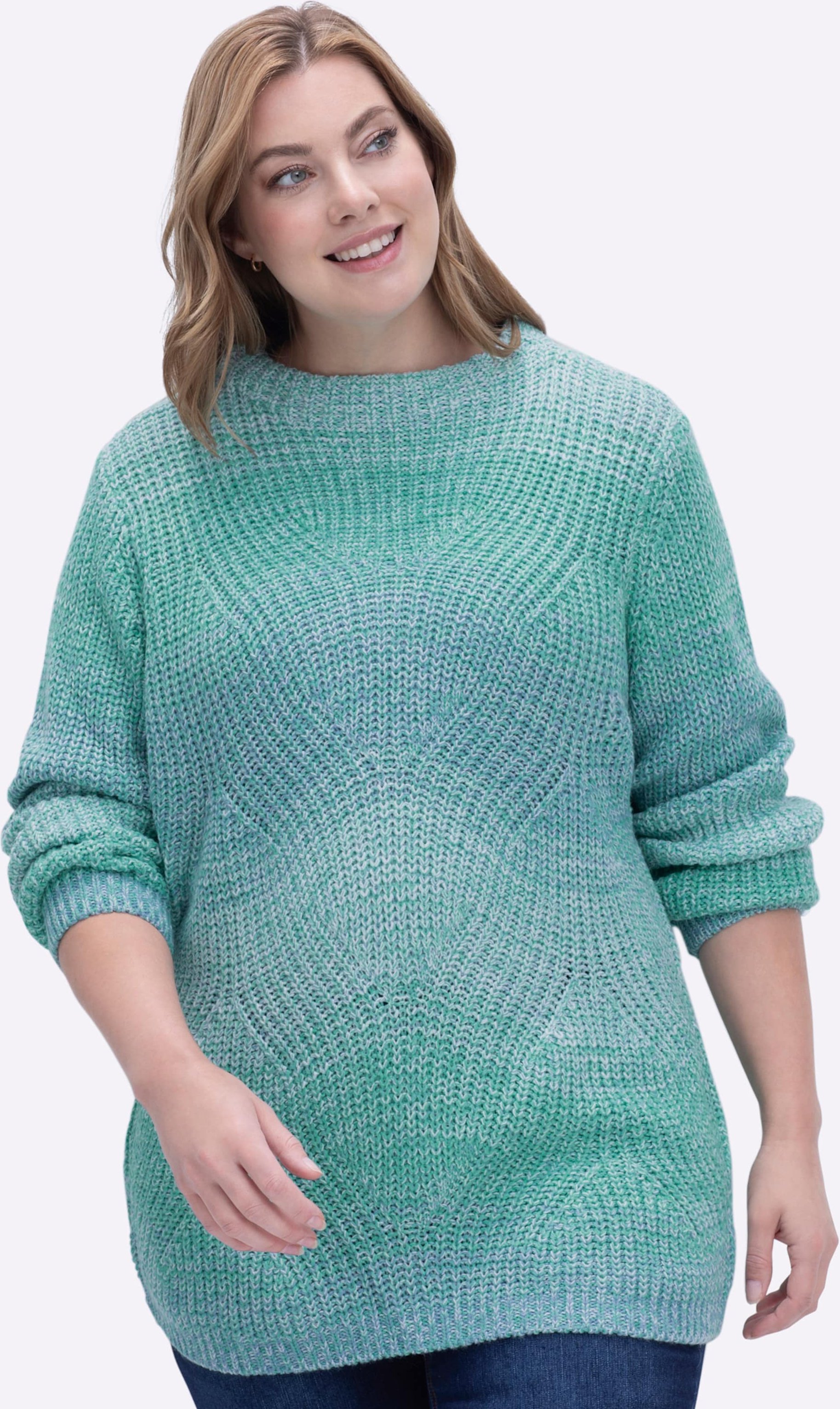 Thumbnail - Sheego Strickpullover mit Kelchkragen