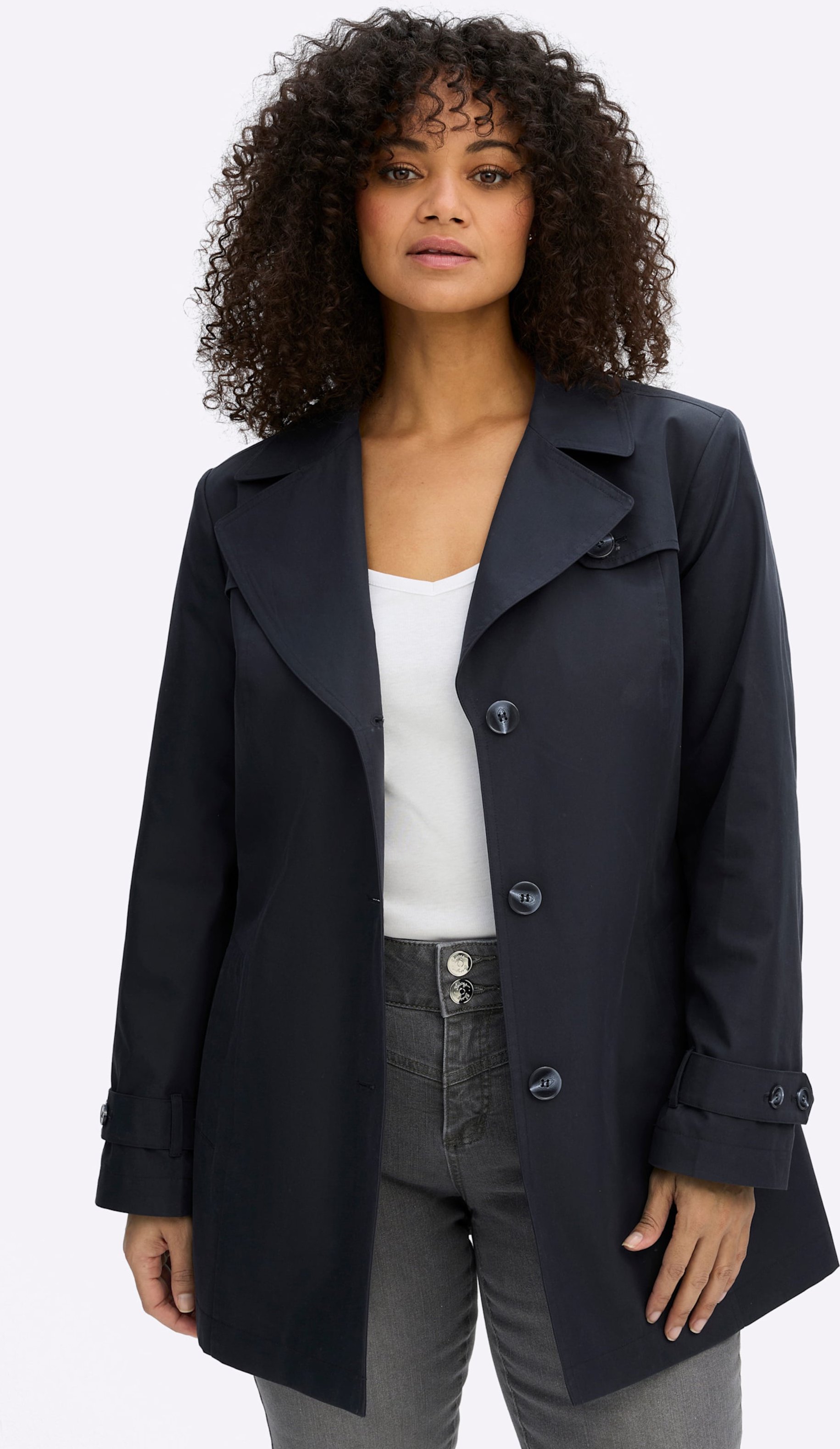 Thumbnail - Sheego Trenchcoat in kurzer Form, wasserabweisend