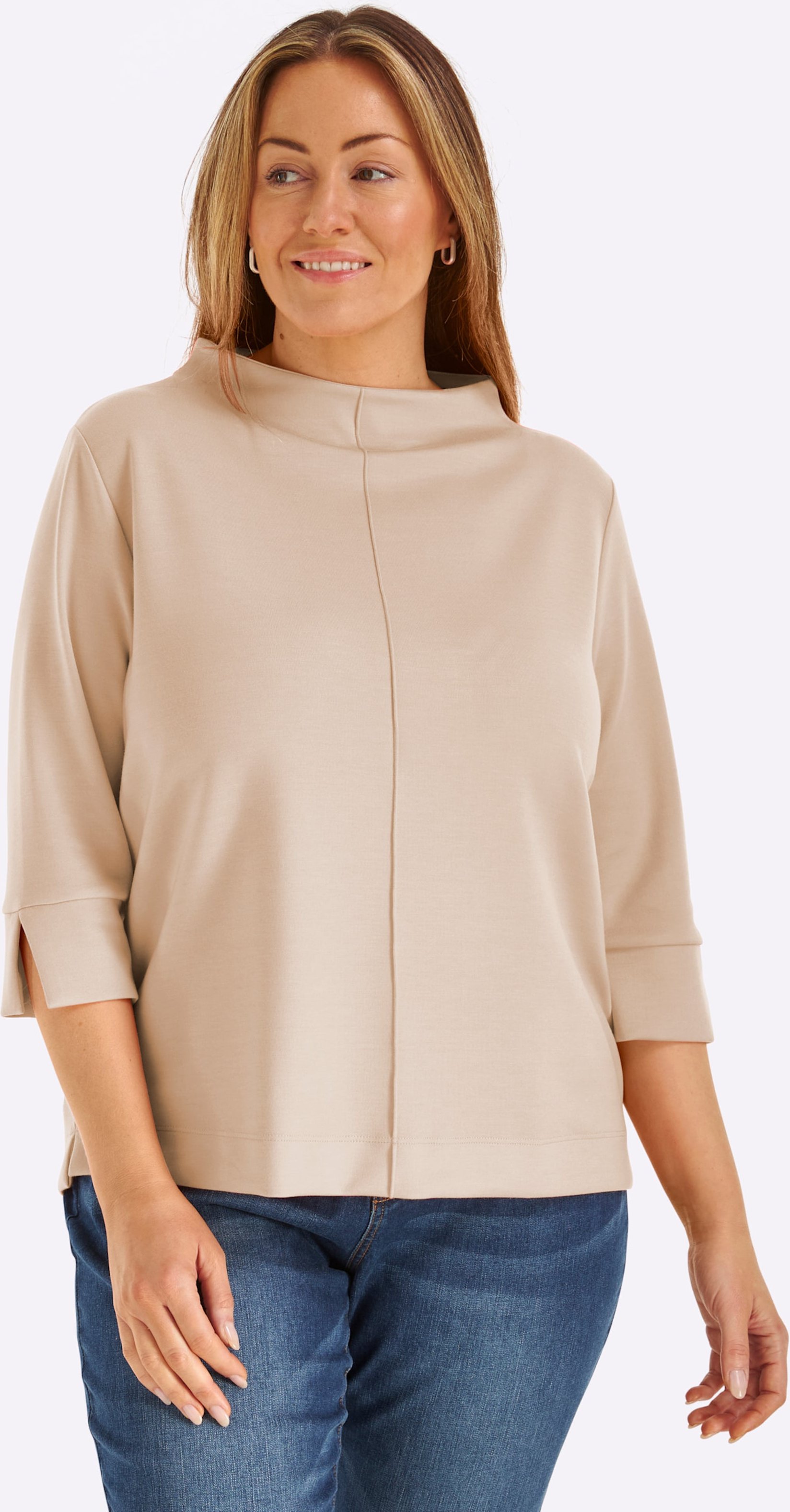 Thumbnail - Sheego Stehkragenshirt mit 3/4-Ärmeln