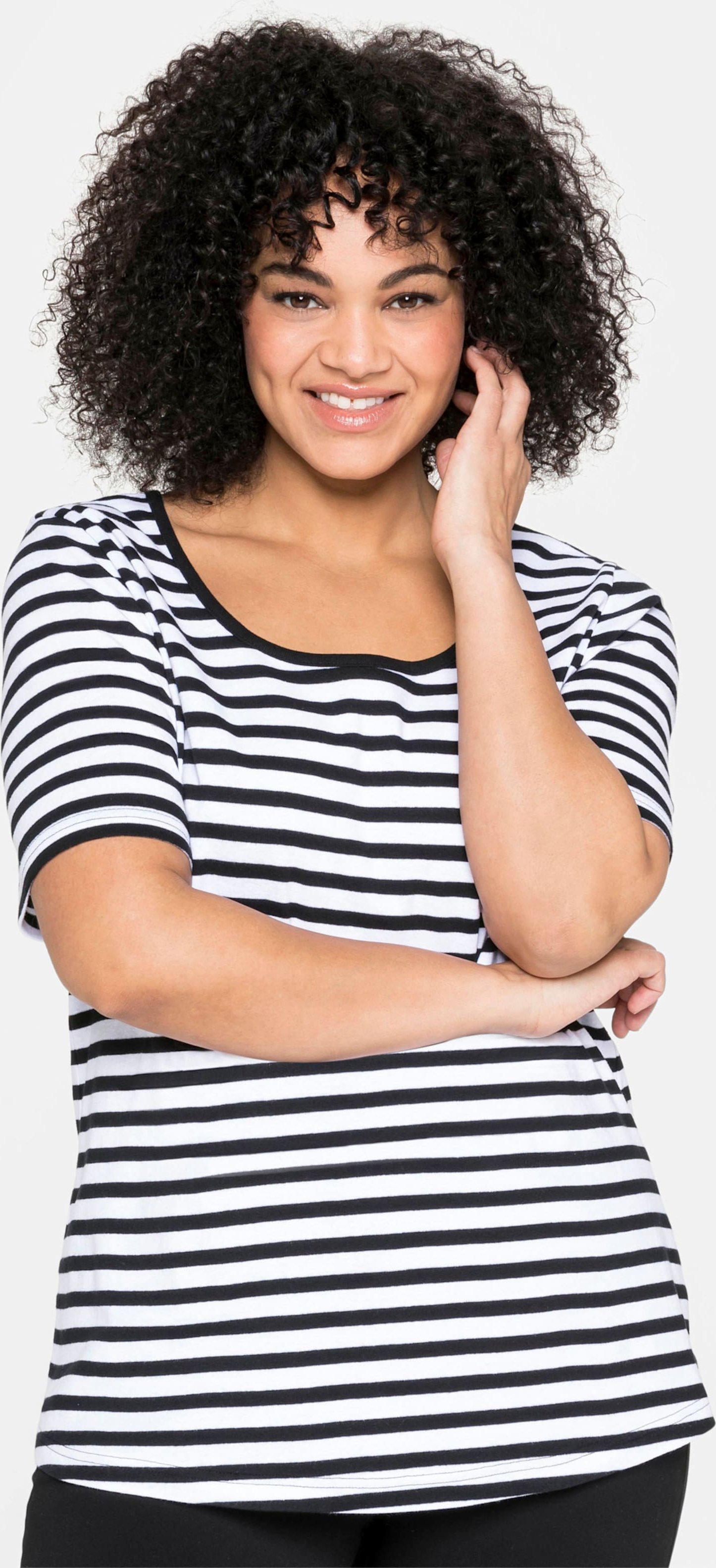 Sheego Streifenshirt mit Rundhalsausschnitt