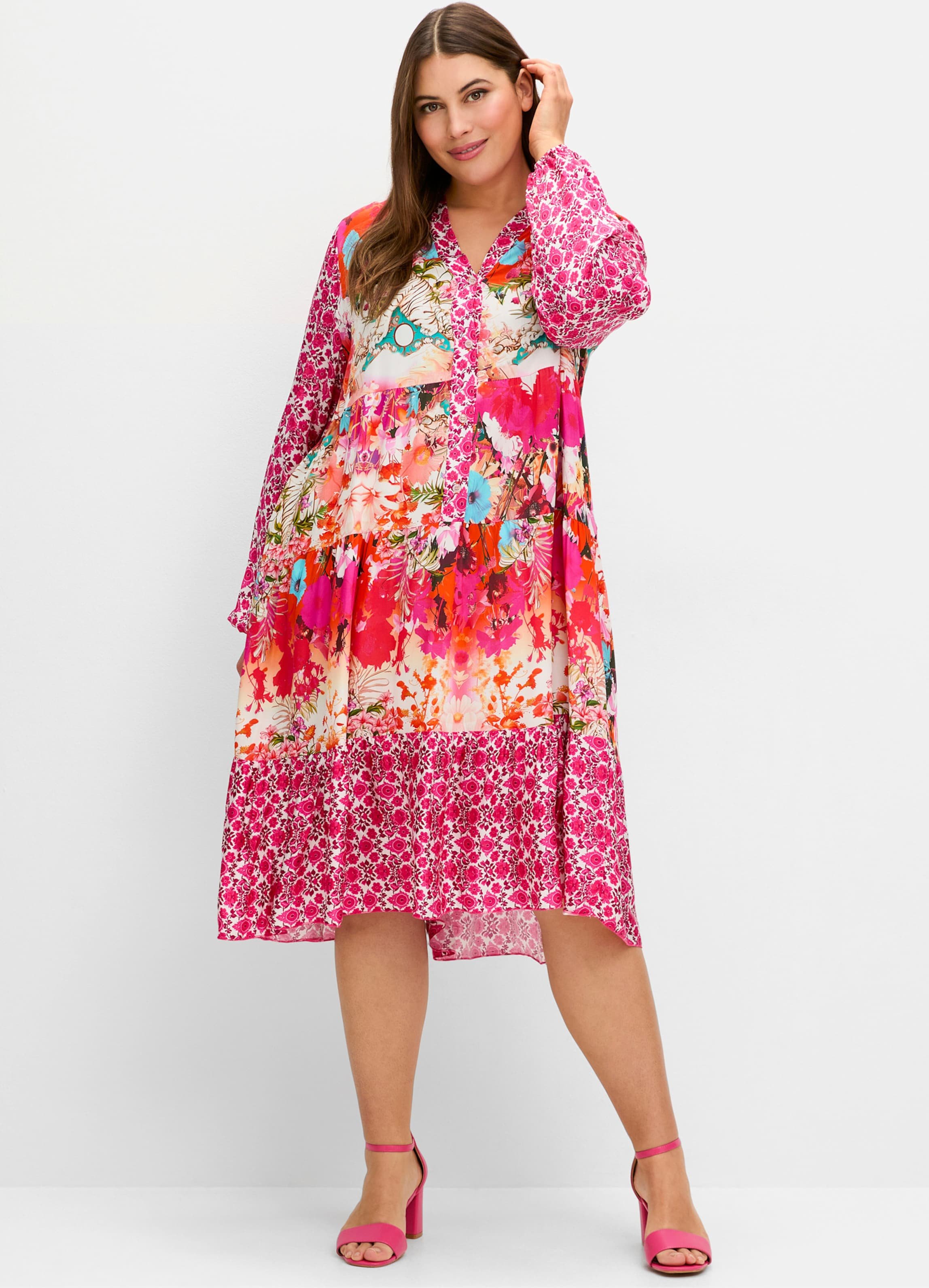 Sheego Stufenkleid mit Ballonärmeln