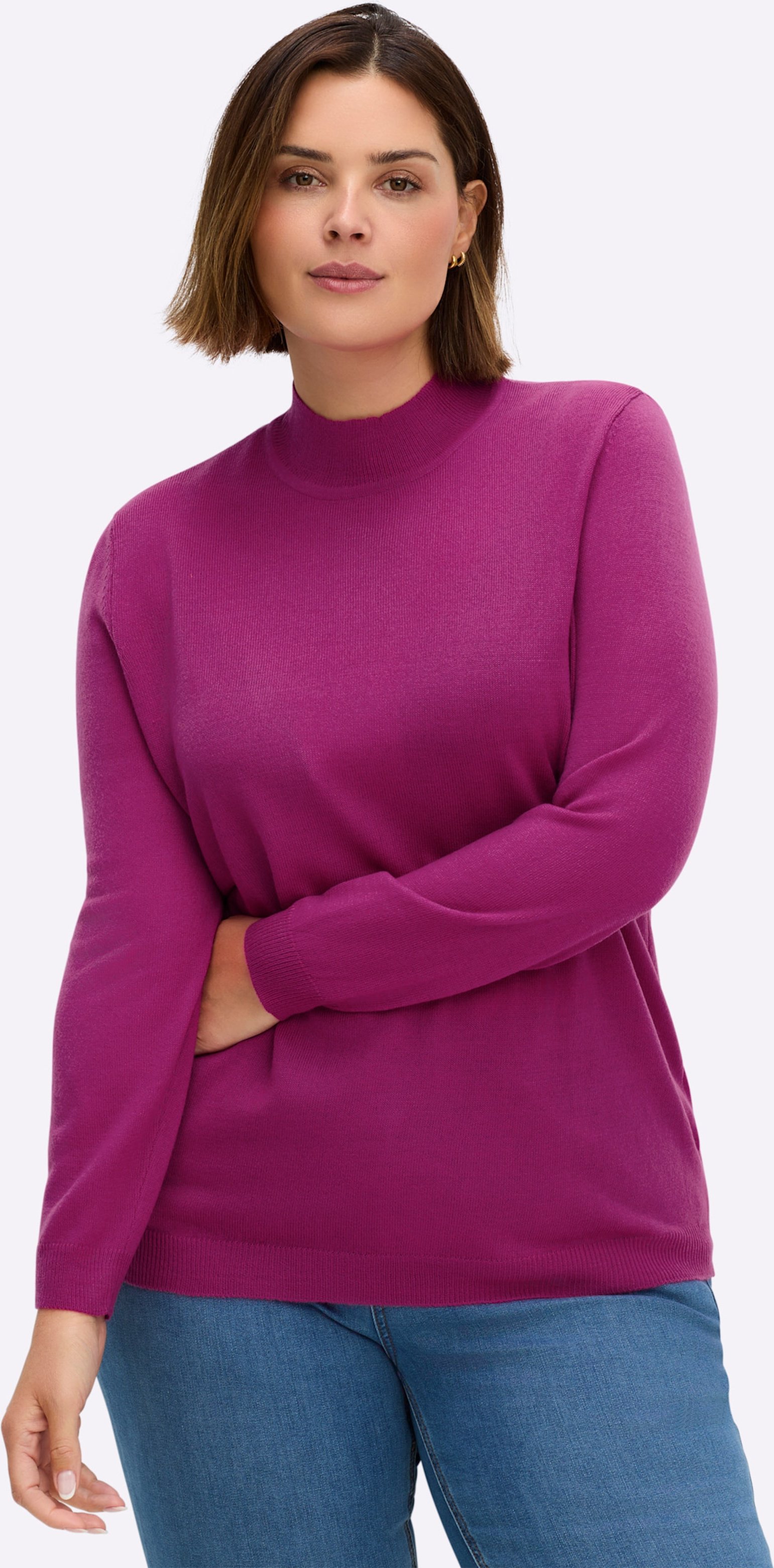 Sheego Stehkragenpullover weich wie Kaschmir