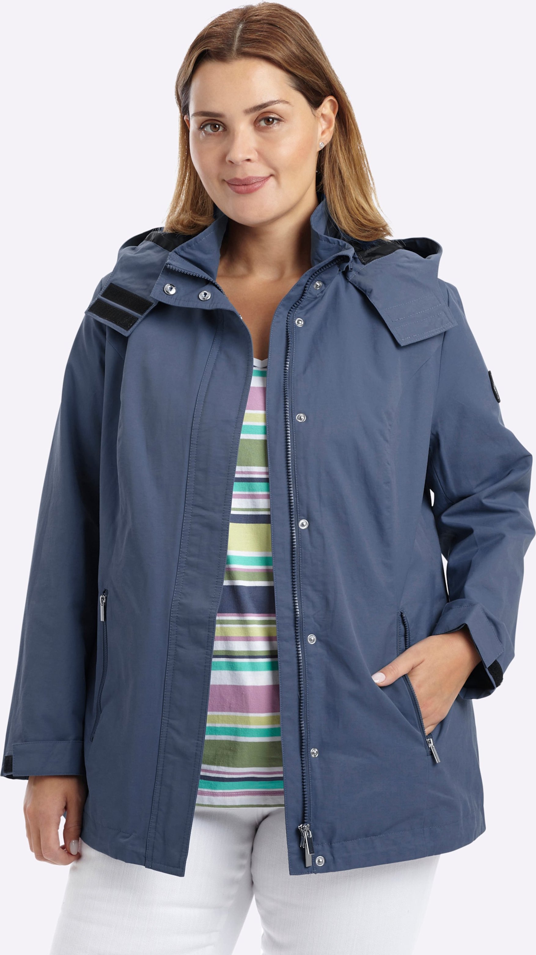 Sheego Übergangsjacke mit abnehmbarer Kapuze