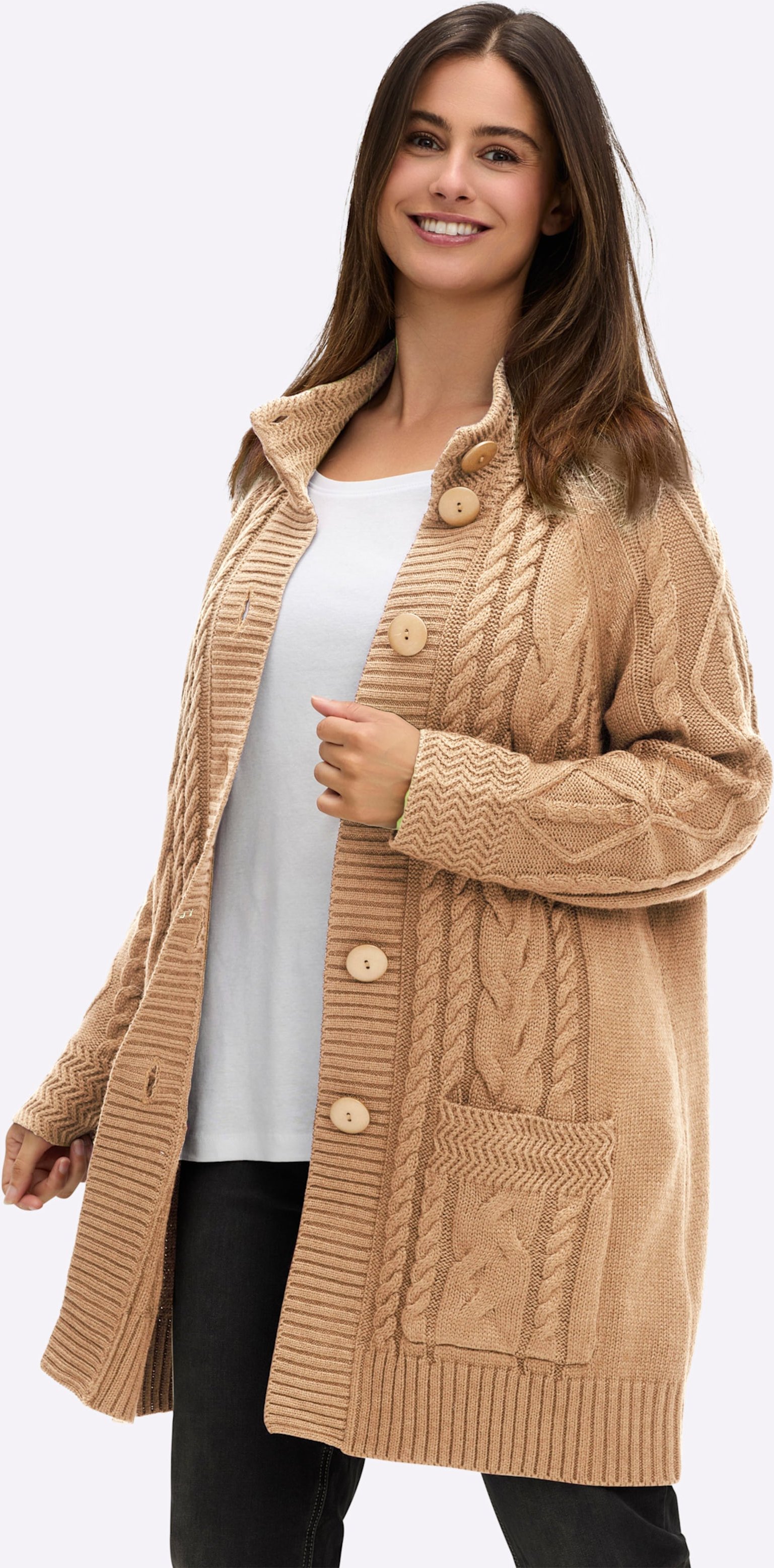 Thumbnail - Sheego Longstrickjacke mit Einstrickmuster