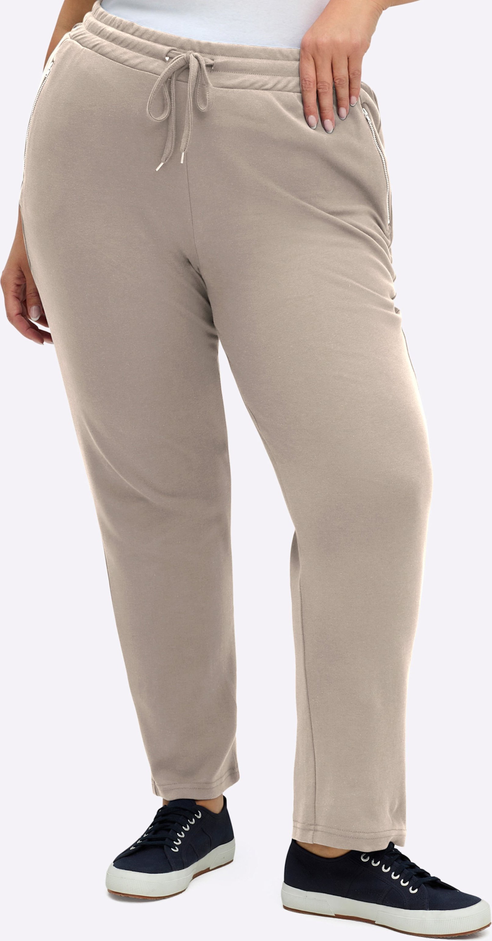 Sheego Jerseyhose mit Bindeband