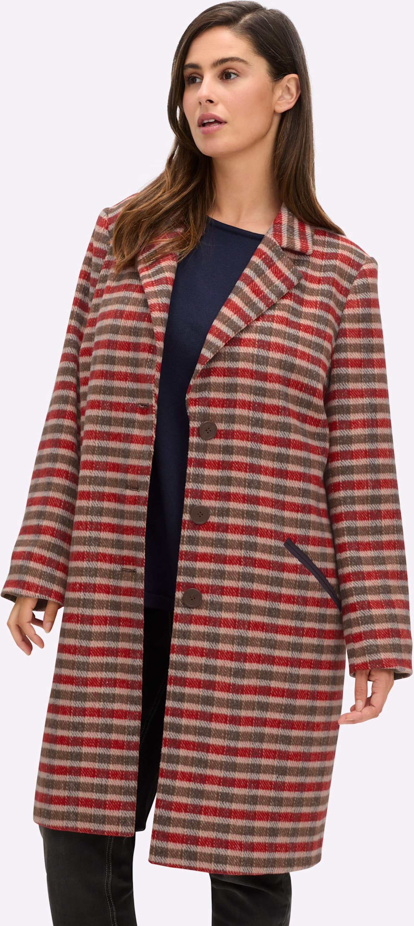 Sheego Wintermantel mit Karomuster