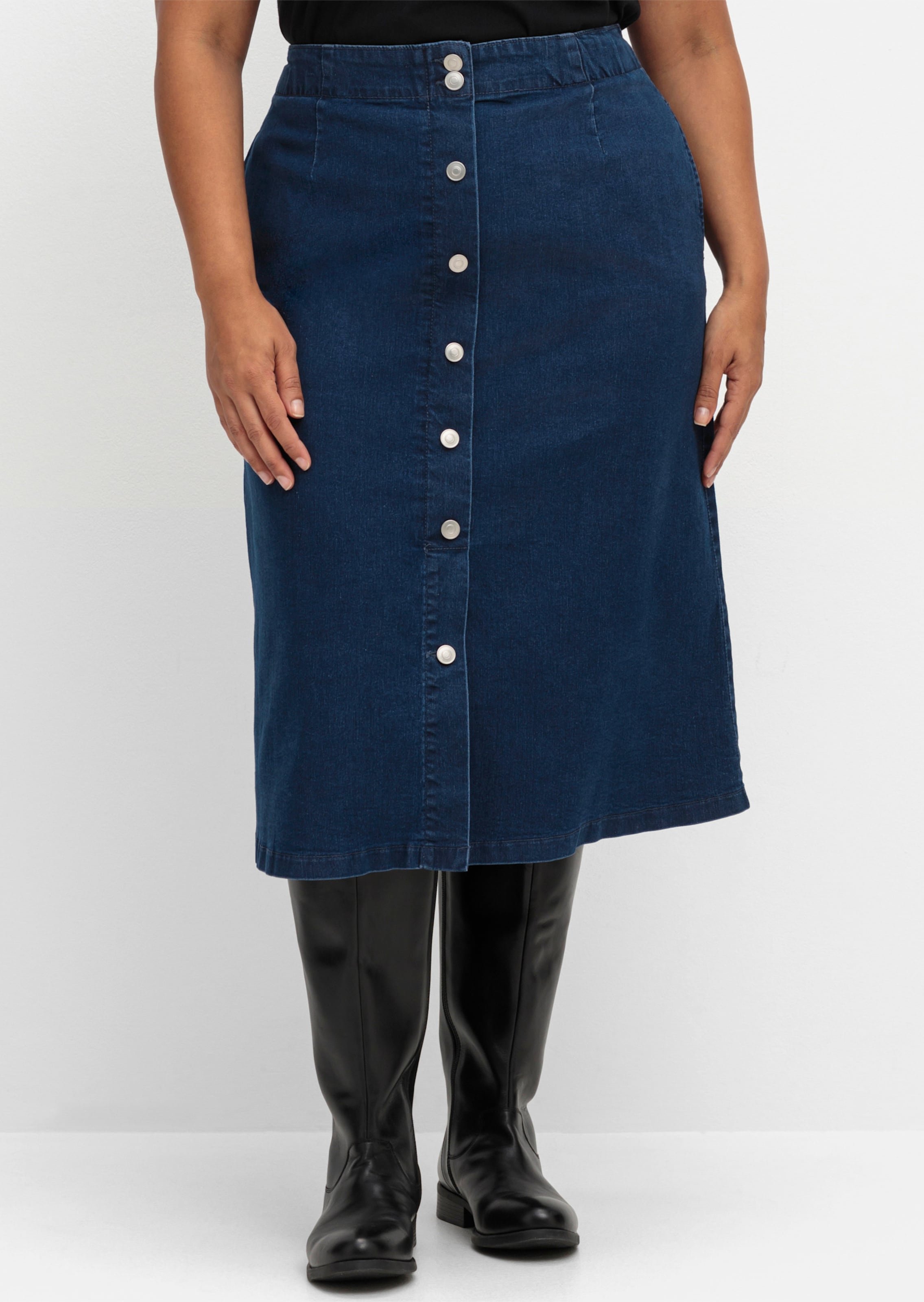 Thumbnail - Sheego Jeansrock mit imitierter Knopfleiste