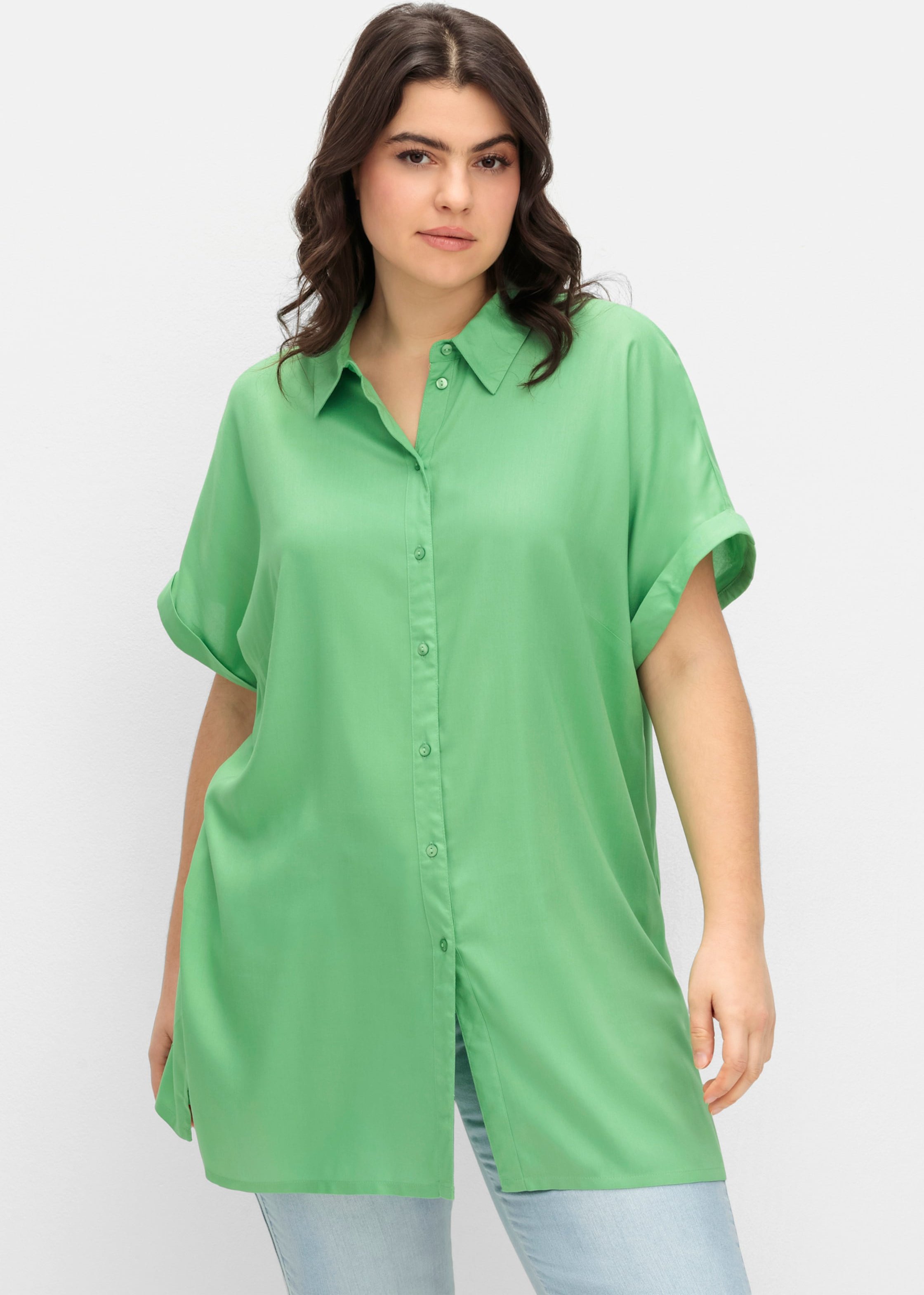 Sheego Longbluse mit hohen Seitenschlitzen