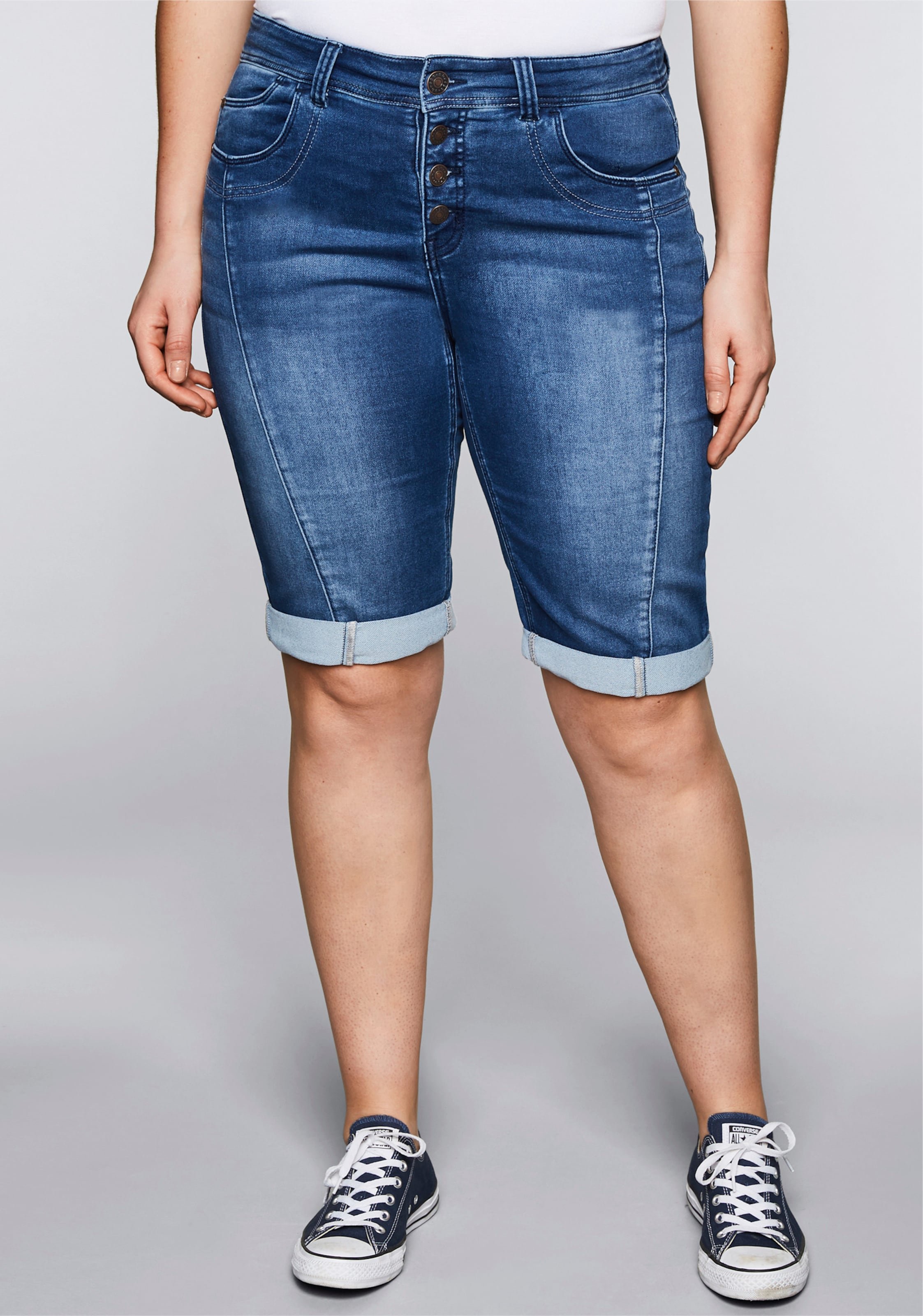 Sheego Bermudas aus Sweat-Denim
