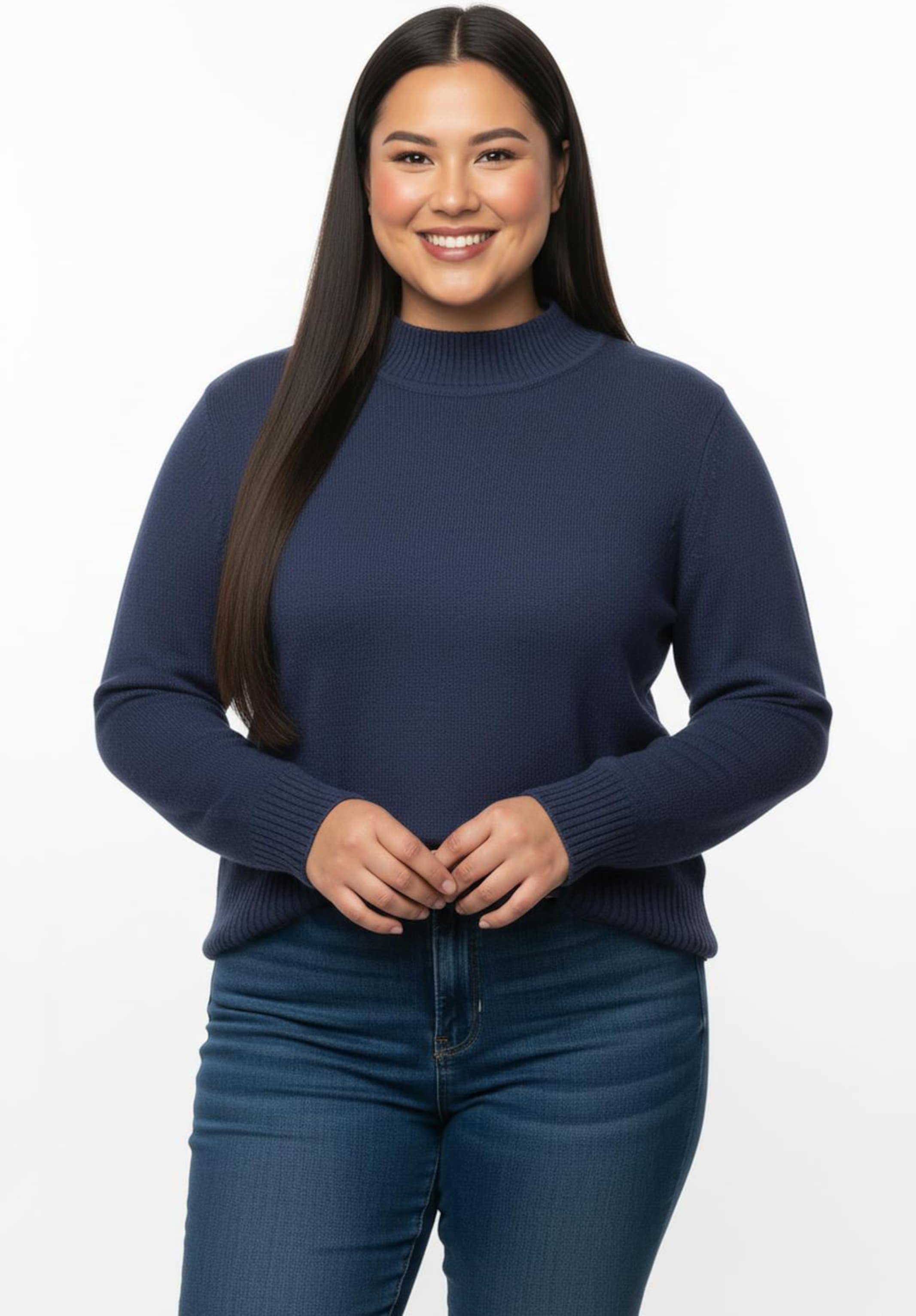 Sheego Stehkragenpullover mit Baumwolle