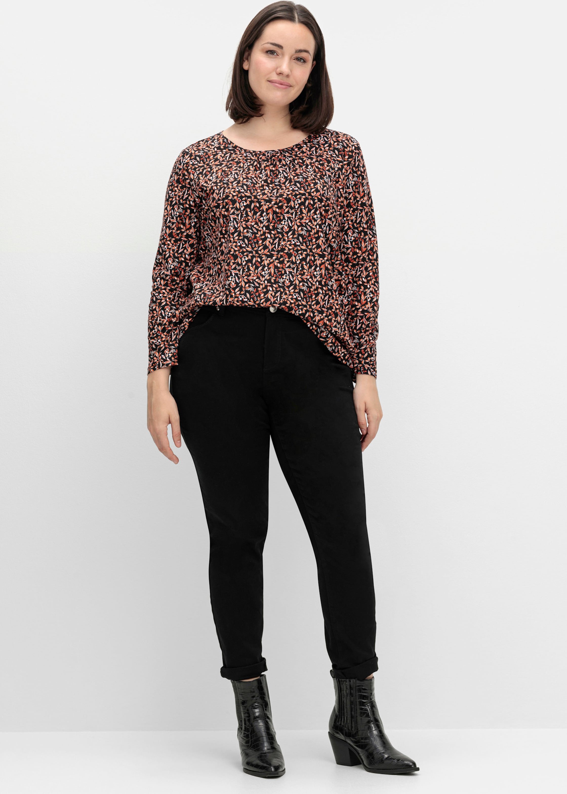 Sheego Langarmshirt mit Blüten-Dessin