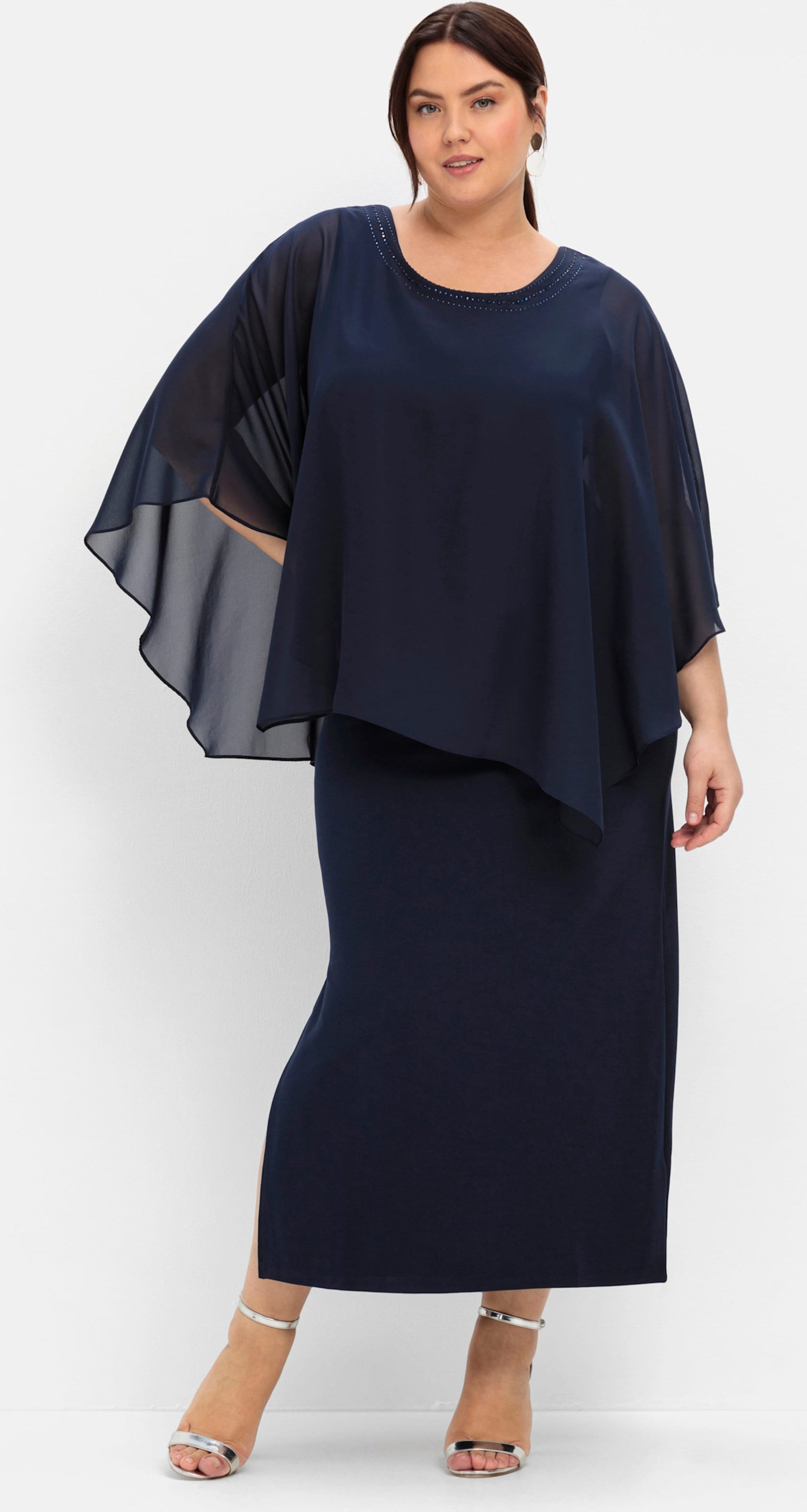 Sheego Abendkleid mit Fledermausärmeln